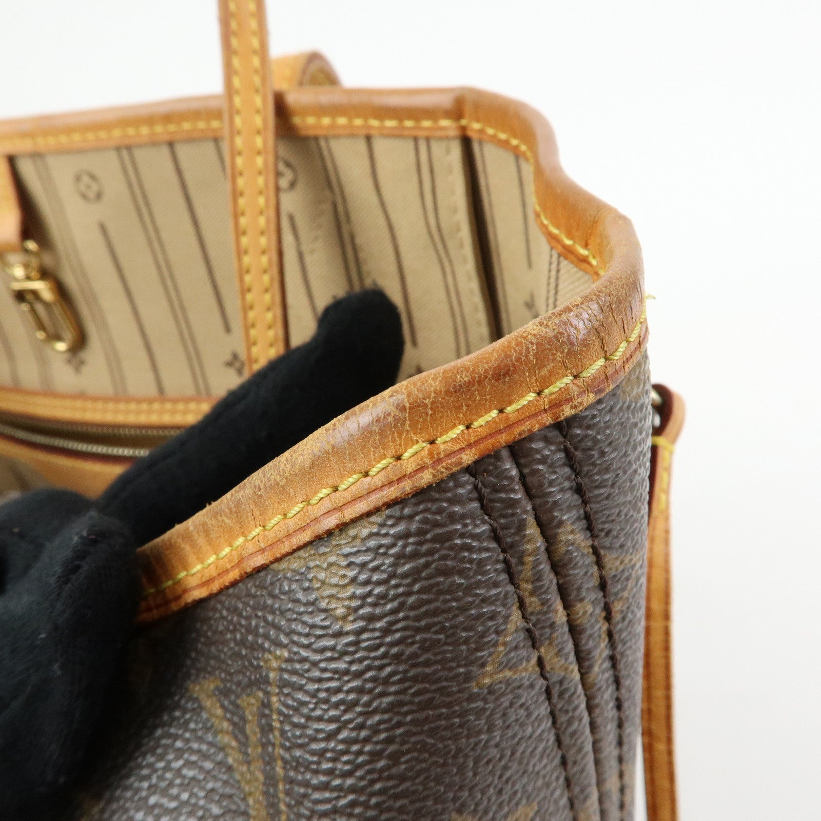 Louis Vuitton Monogram Neverfull MM Tote Shoulder Bag Brown M40156