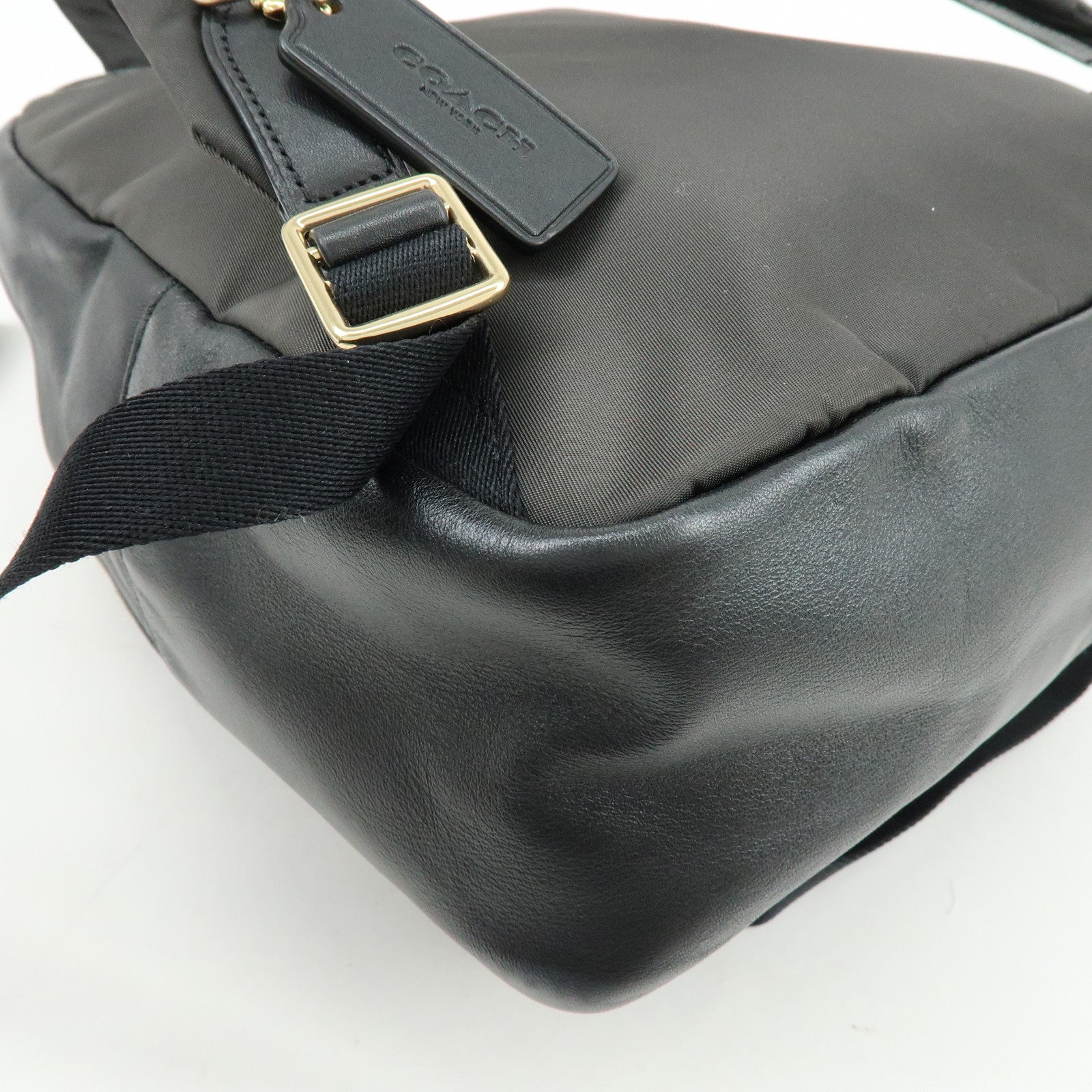 COACH Charlie PVC Canvas Leather Backpack Rucksack Dark Brown