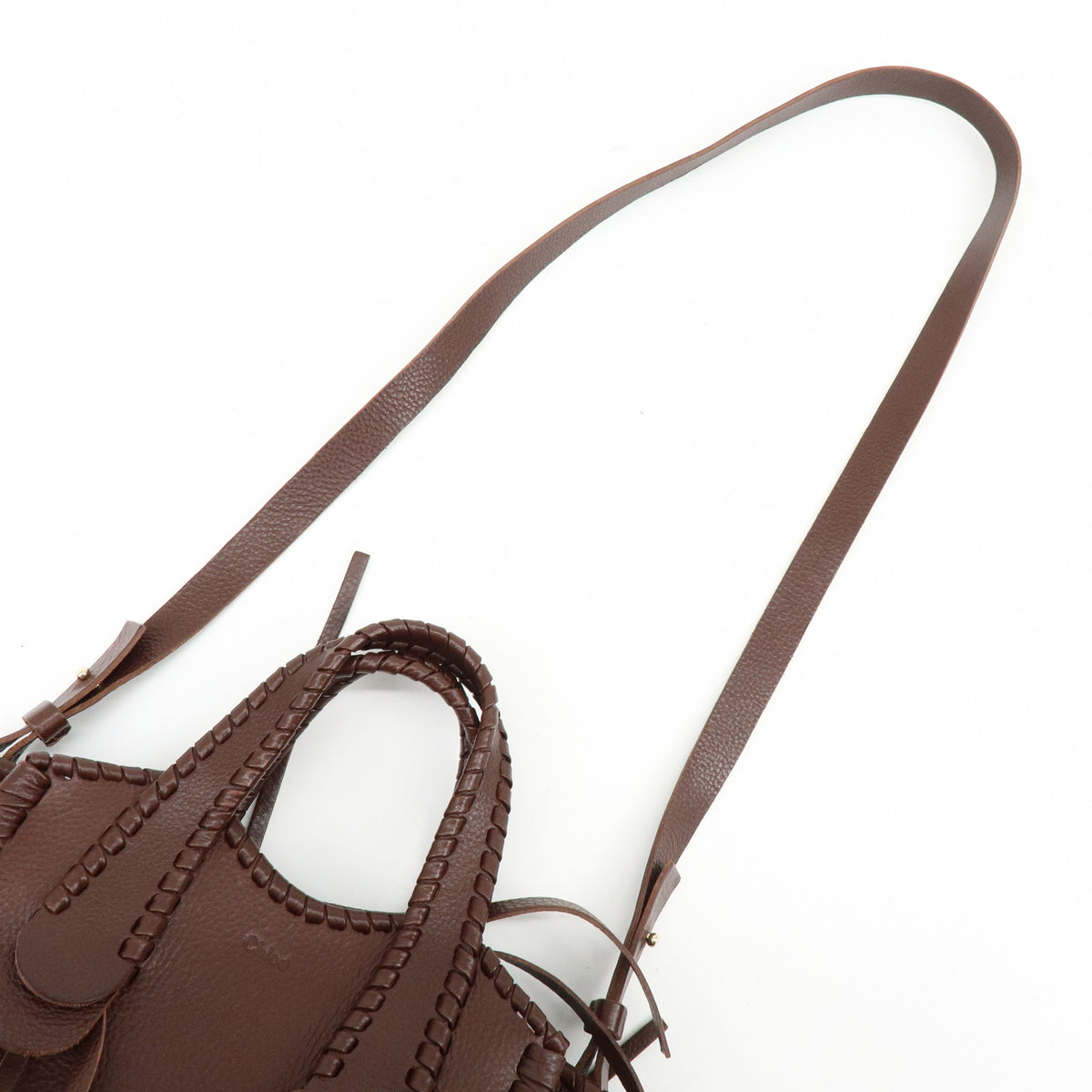 Chloe Mony Leather 2Way Bag Shoulder Bag Hand Bag Brown