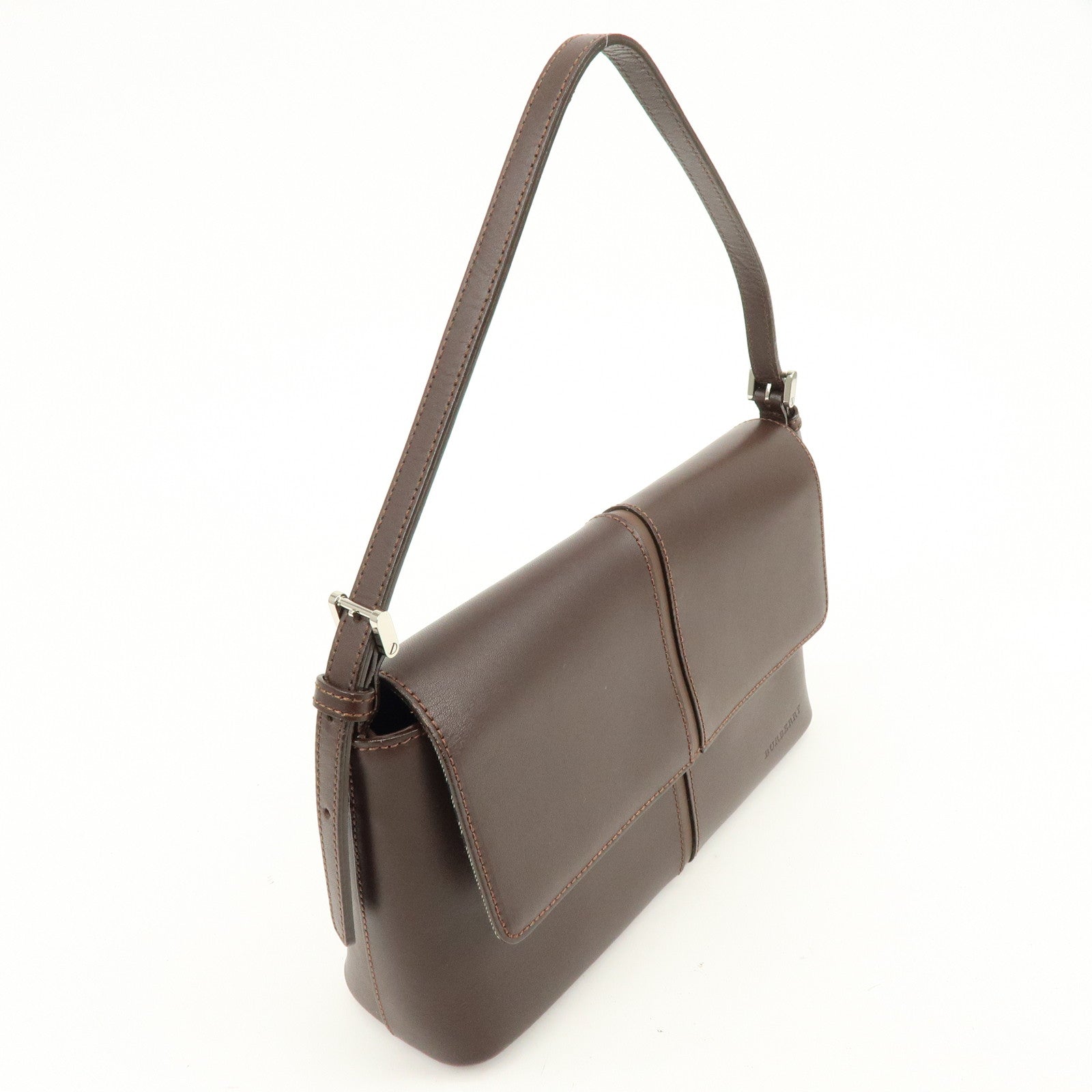 BURBERRY Leather Hand Bag Shoulder Bag Brown
