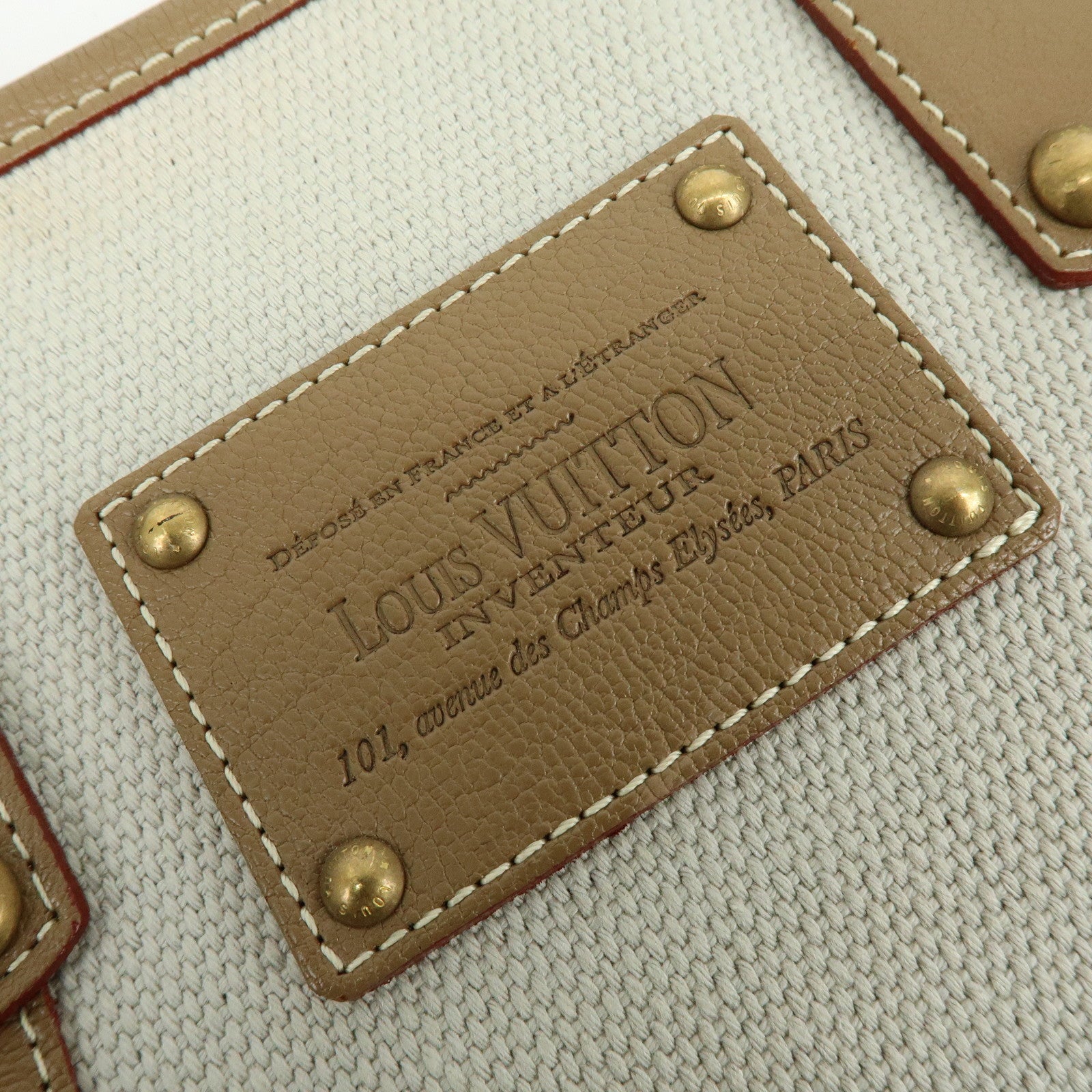 Louis Vuitton Antigua Poaplum GM Canvas Leather Tote Bag M48831