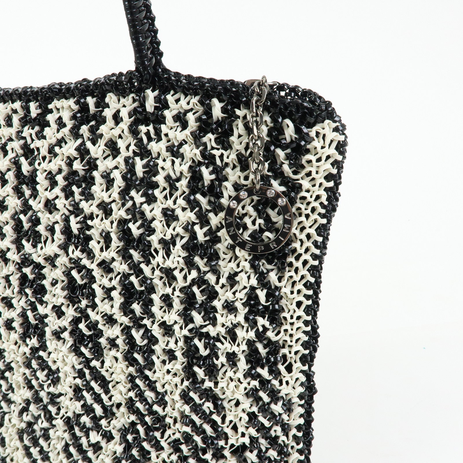 ANTEPRIMA PVC Wire Bag Tote Bag Shoulder Bag Black White