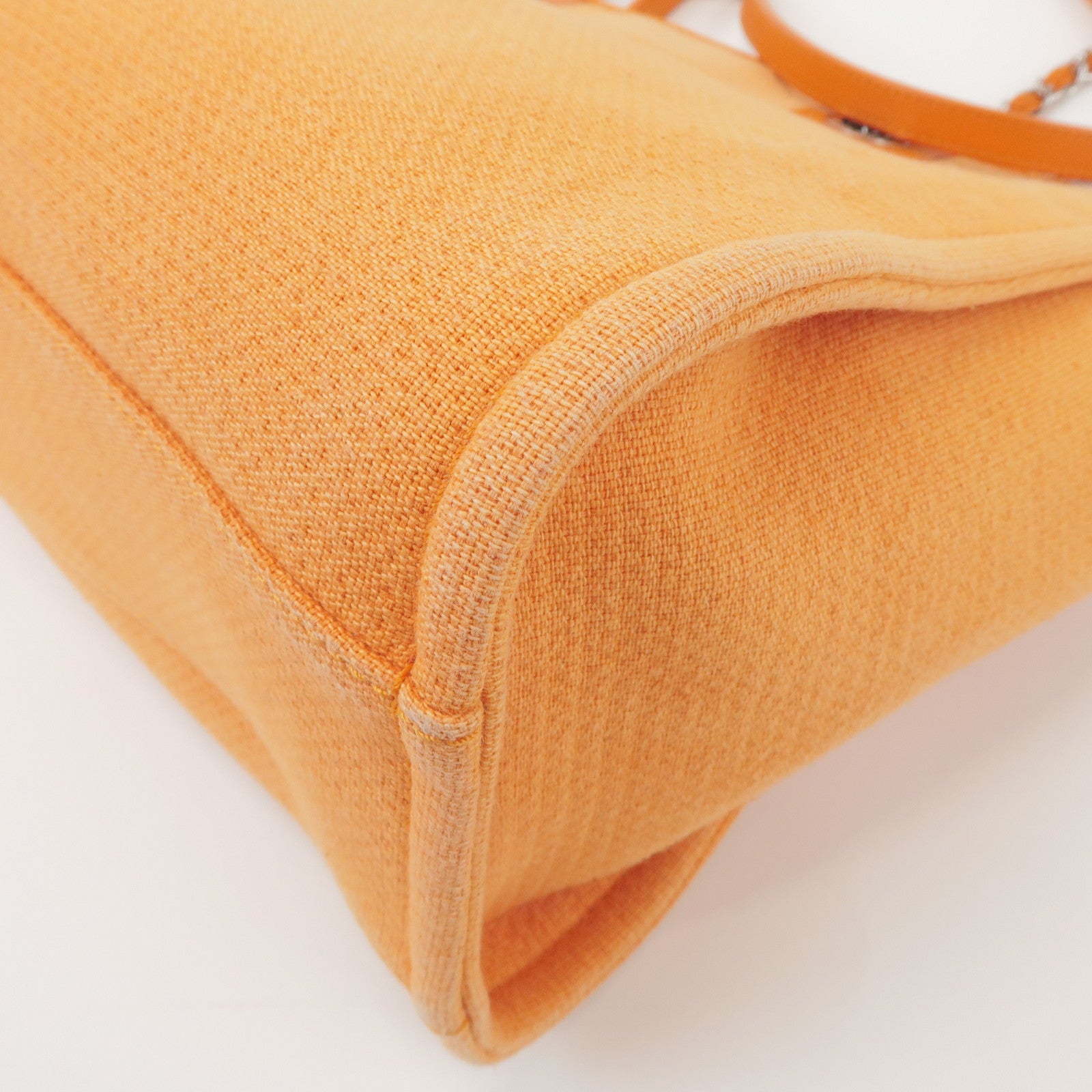 CHANEL Deauville MM Straw Leather Tote Bag Shoulder Bag A67001