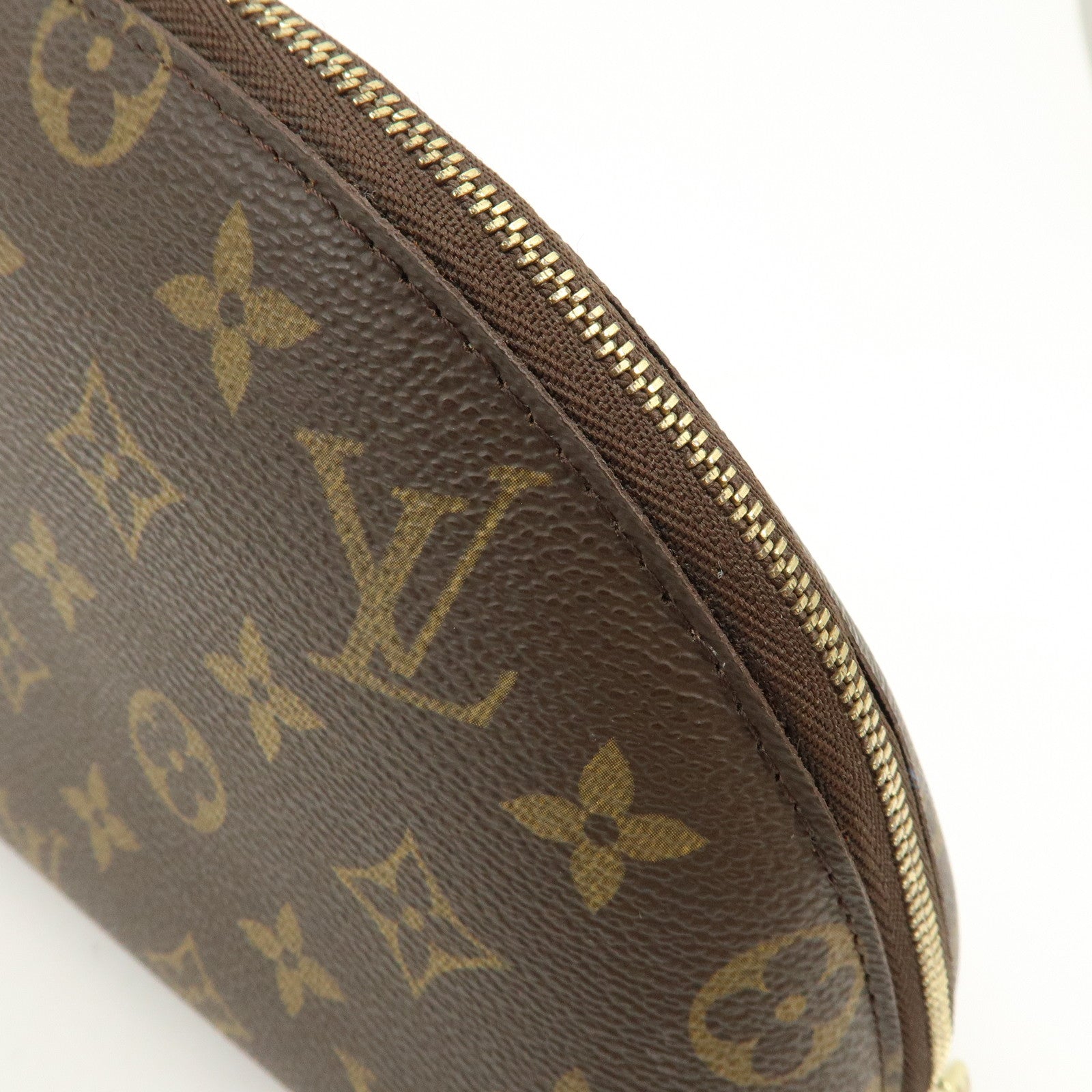 Louis Vuitton Monogram Trousse Demi Ronde Pouch Brown M47520