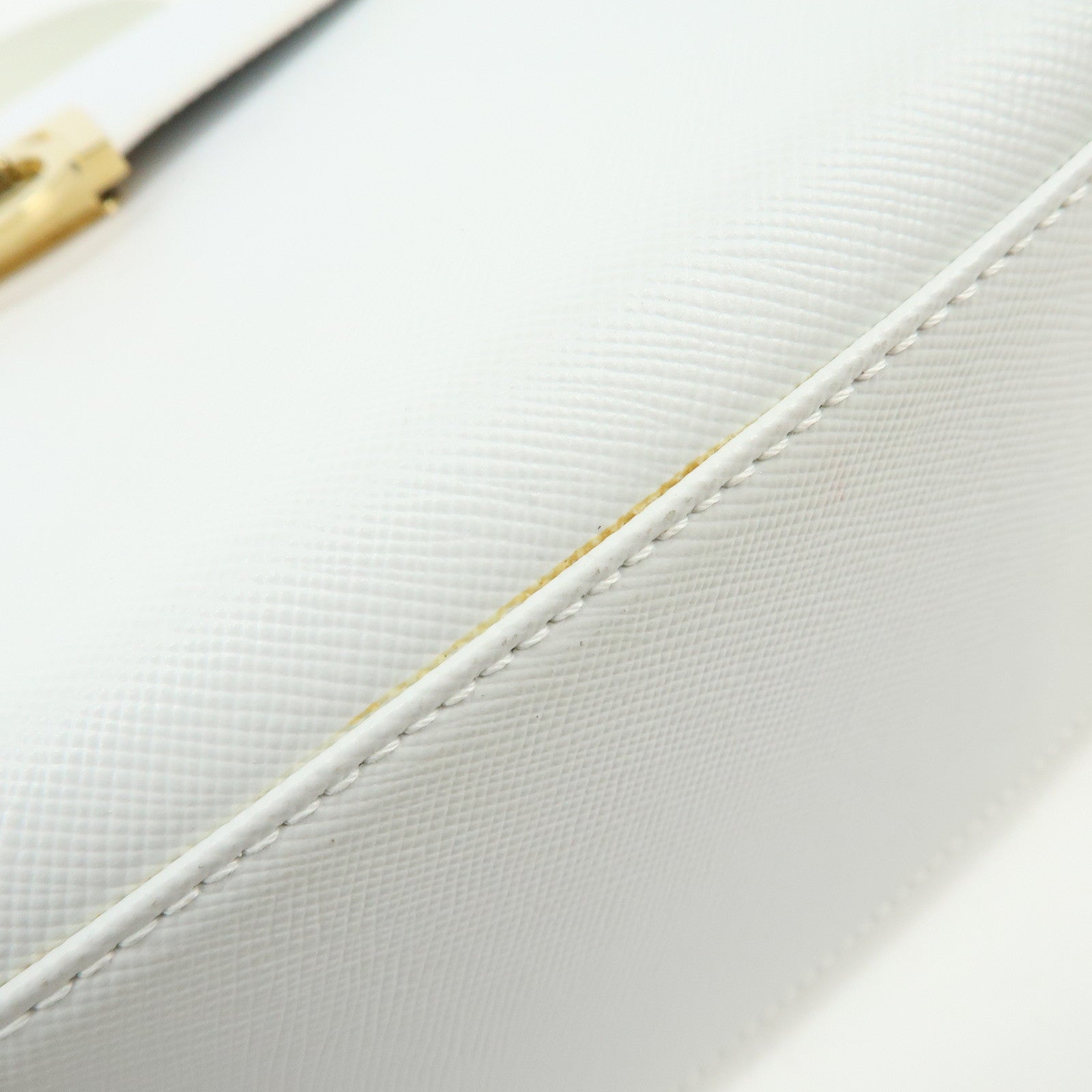 Ferragamo Gancini Leather 2Way Bag Hand Bag Shoulder Bag White