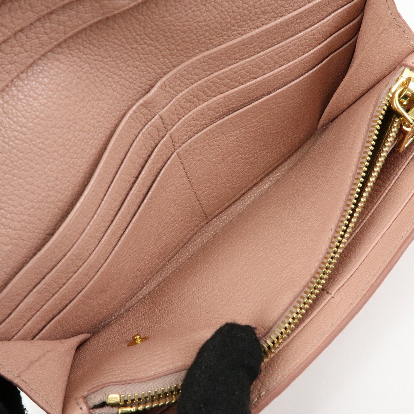 MIU MIU Madras Leather Ribbon Bi-fold Long Wallet Pink 5MH109