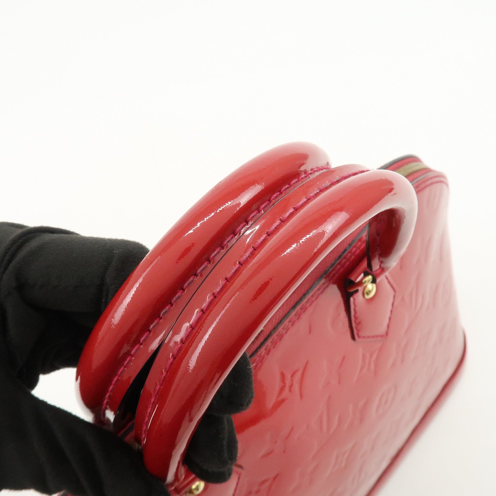 Louis Vuitton Monogram Vernis Leather Alma PM Hand Bag Rouge M91693