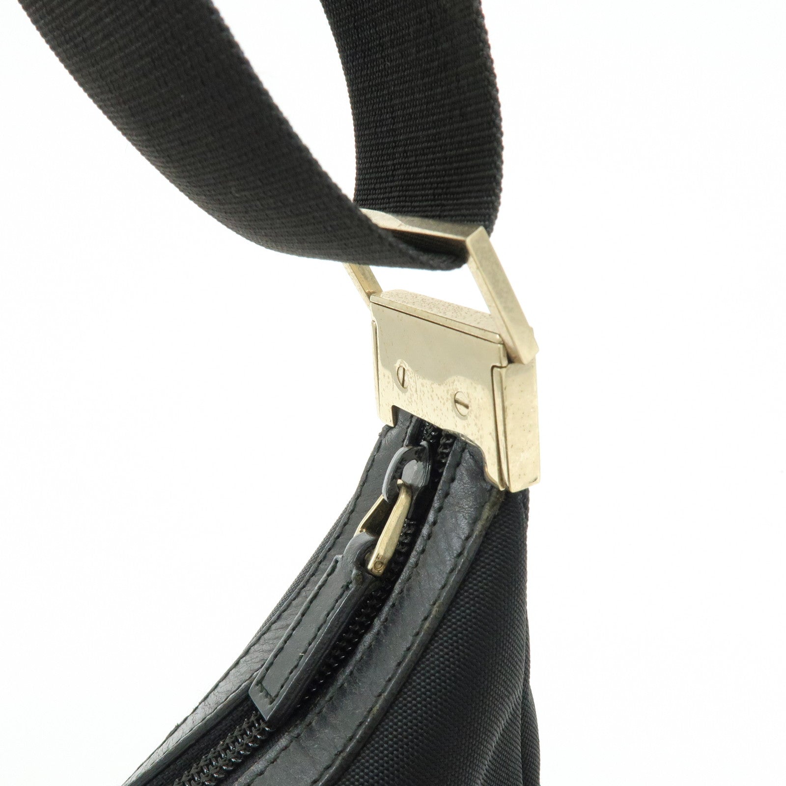 GUCCI Canvas Leather Shoulder Bag Crossbody Bag Black 019・0433