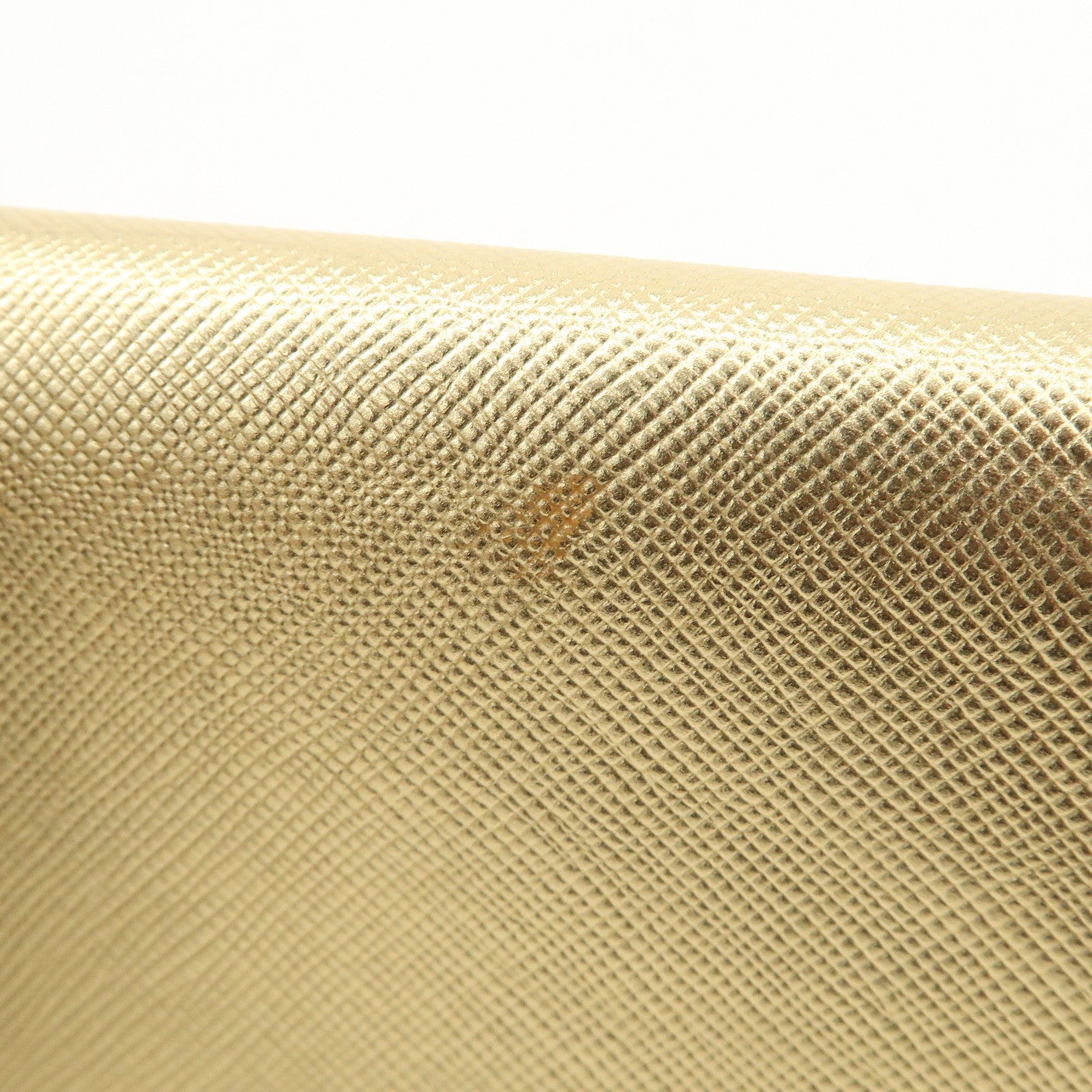 PRADA Triangle Logo Saffiano Leather Card Holder Card Case Gold