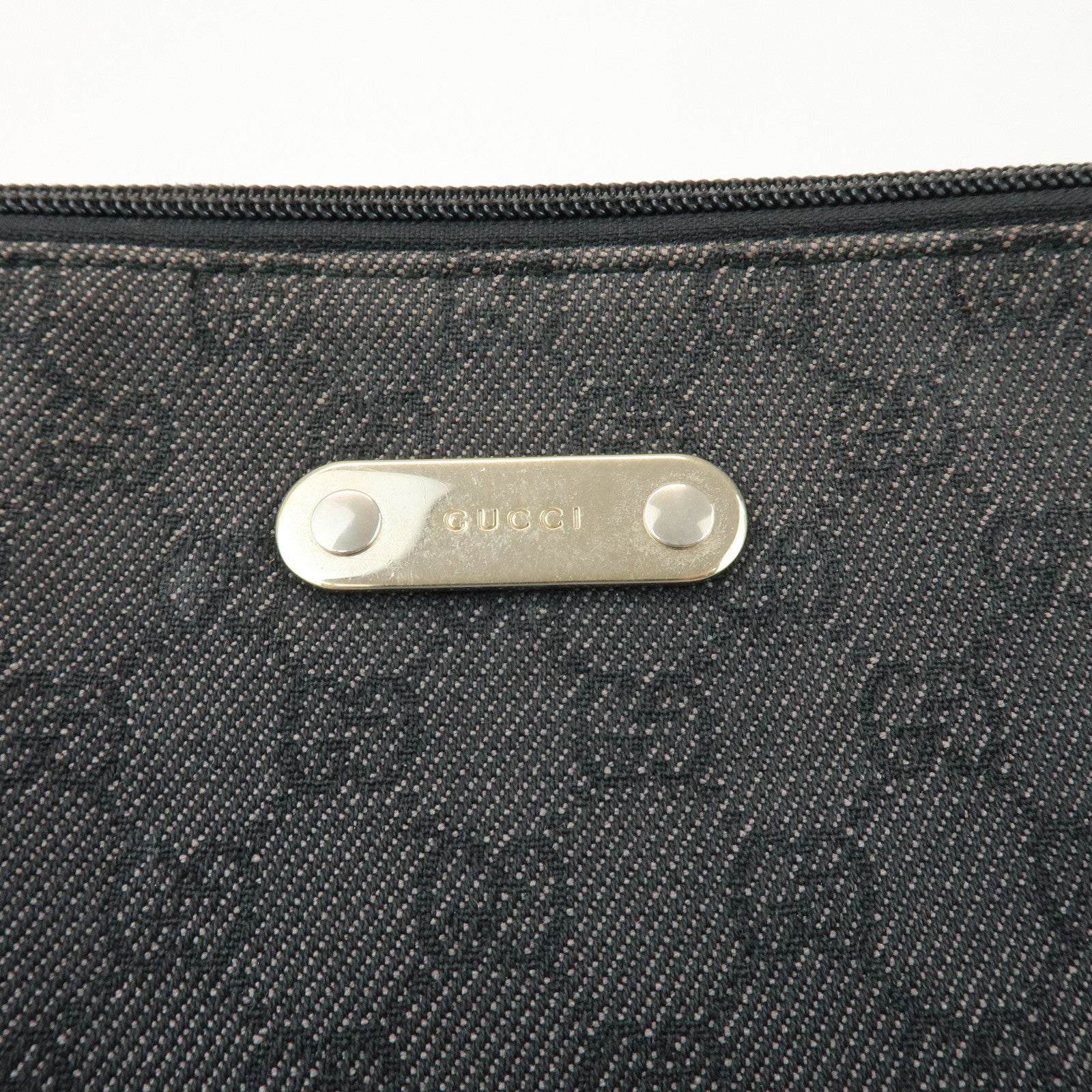 GUCCI GG Monogram GG Denim Shoulder Crossbody Bag Black 190628