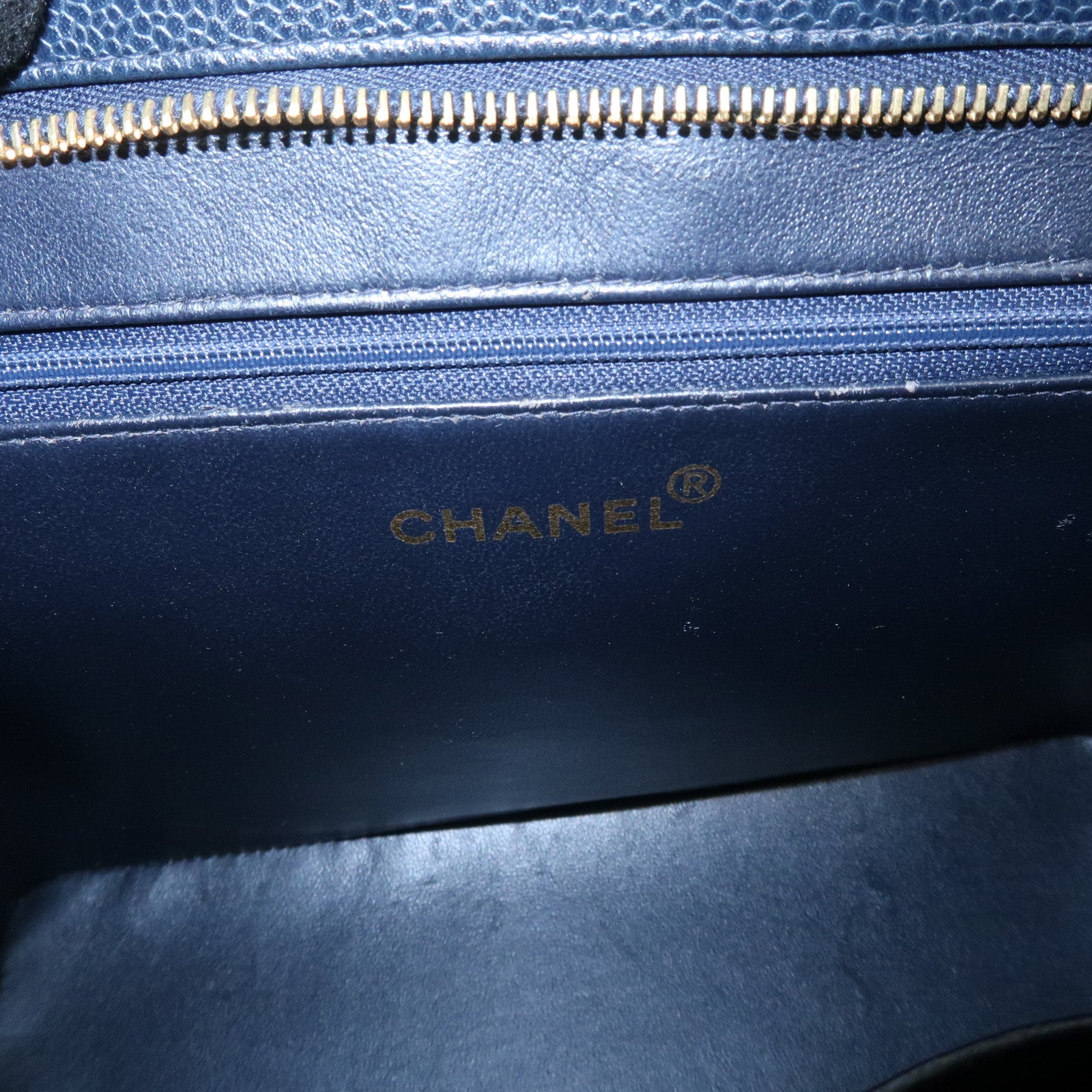 CHANEL COCO Mark Matelasse Medallion Tote Bag Hand Bag Navy A01804