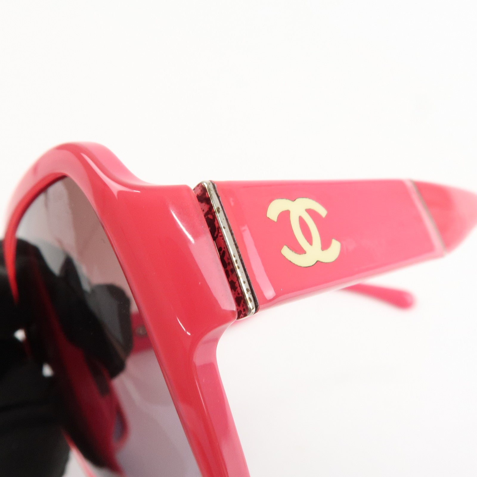 CHANEL Plastic Side COCO Mark Sunglasses Pink 1349/3P Used
