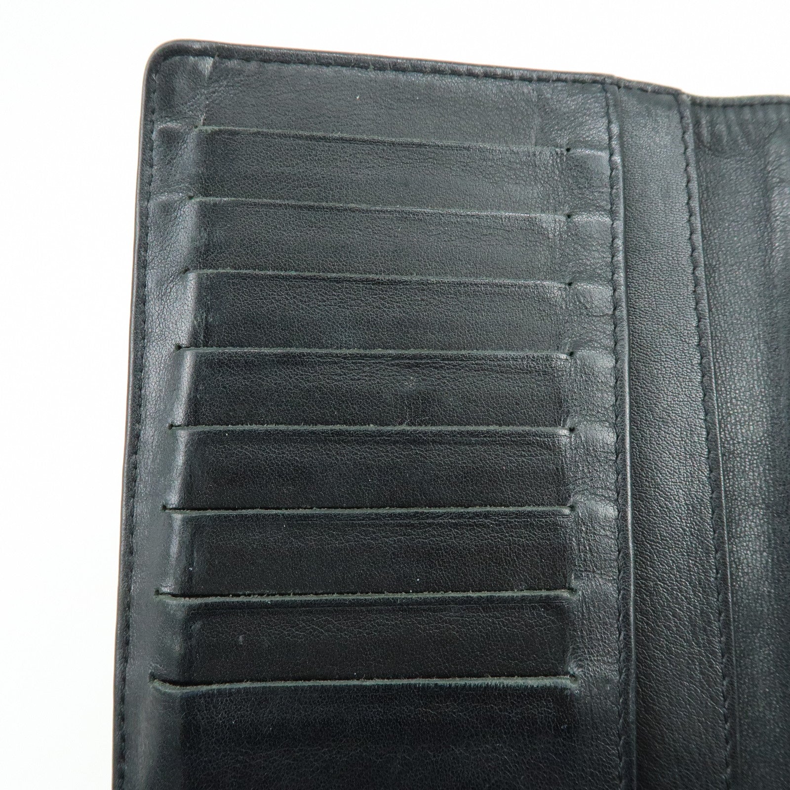 CHANEL COCO Mark Caviarskin Bi-fold Long Wallet Black A48651