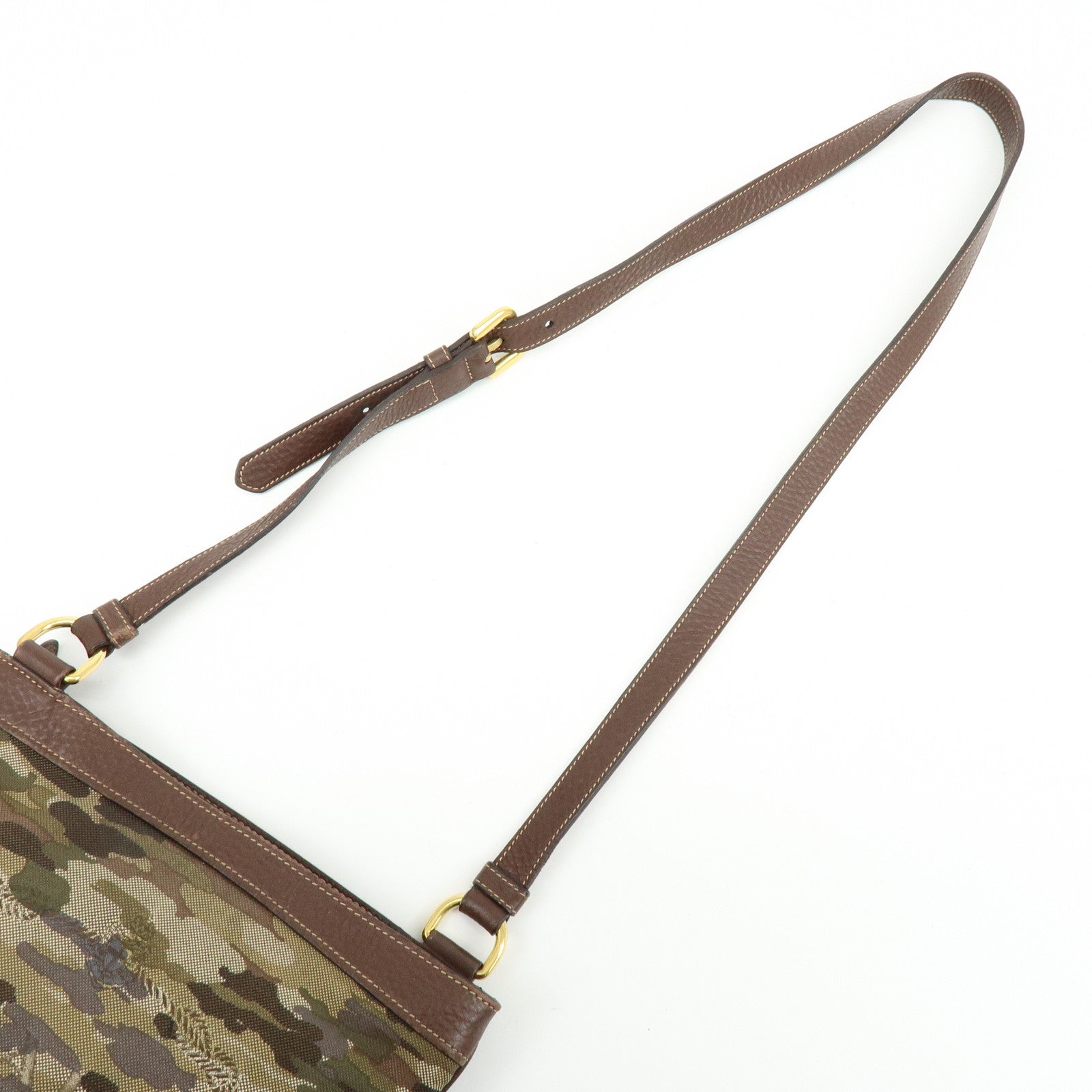 PRADA Logo Jacquard Leather Shoulder Bag Crossbody Bag Camouflage