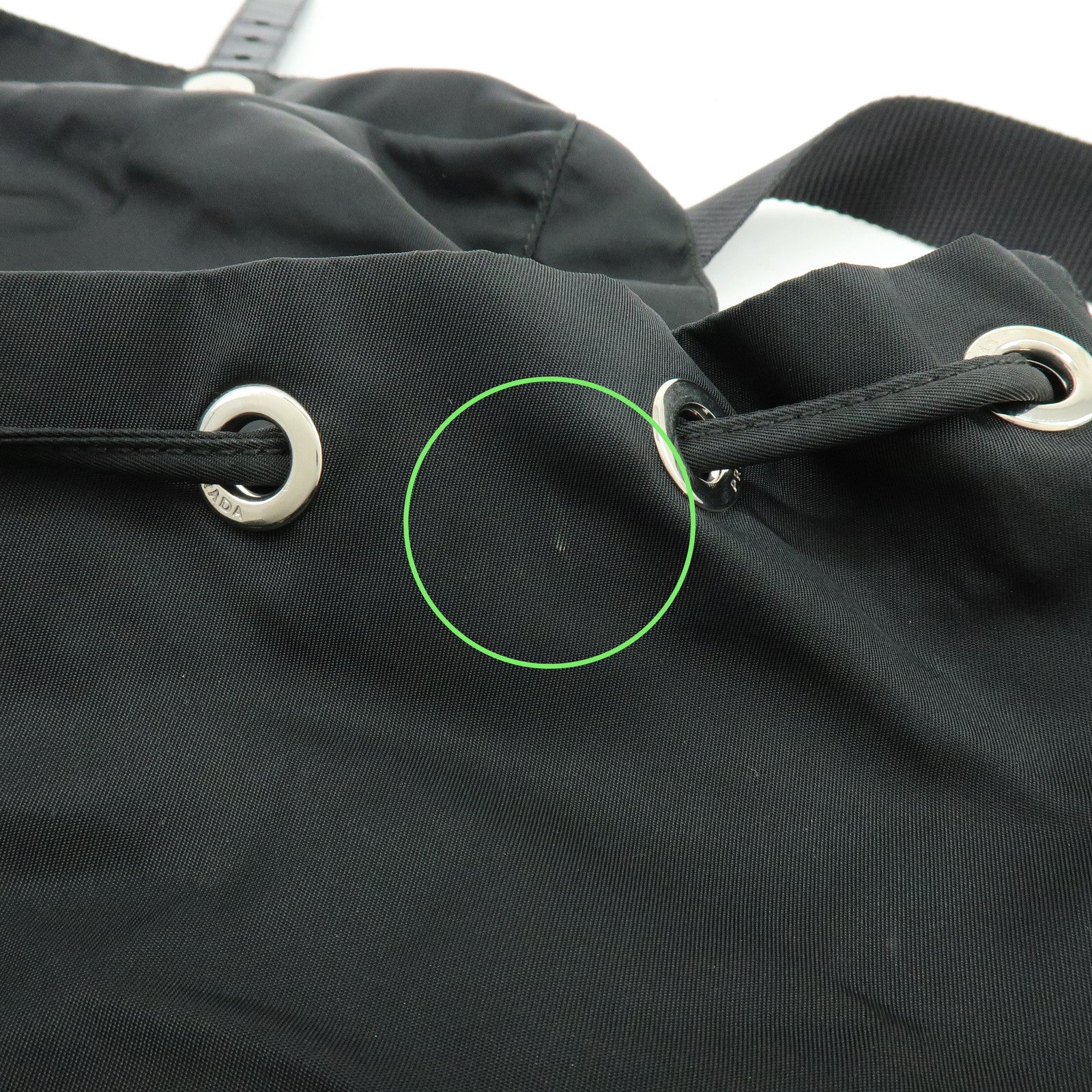 PRADA Triangle Logo Nylon Leather Backpack Rucksuck Black