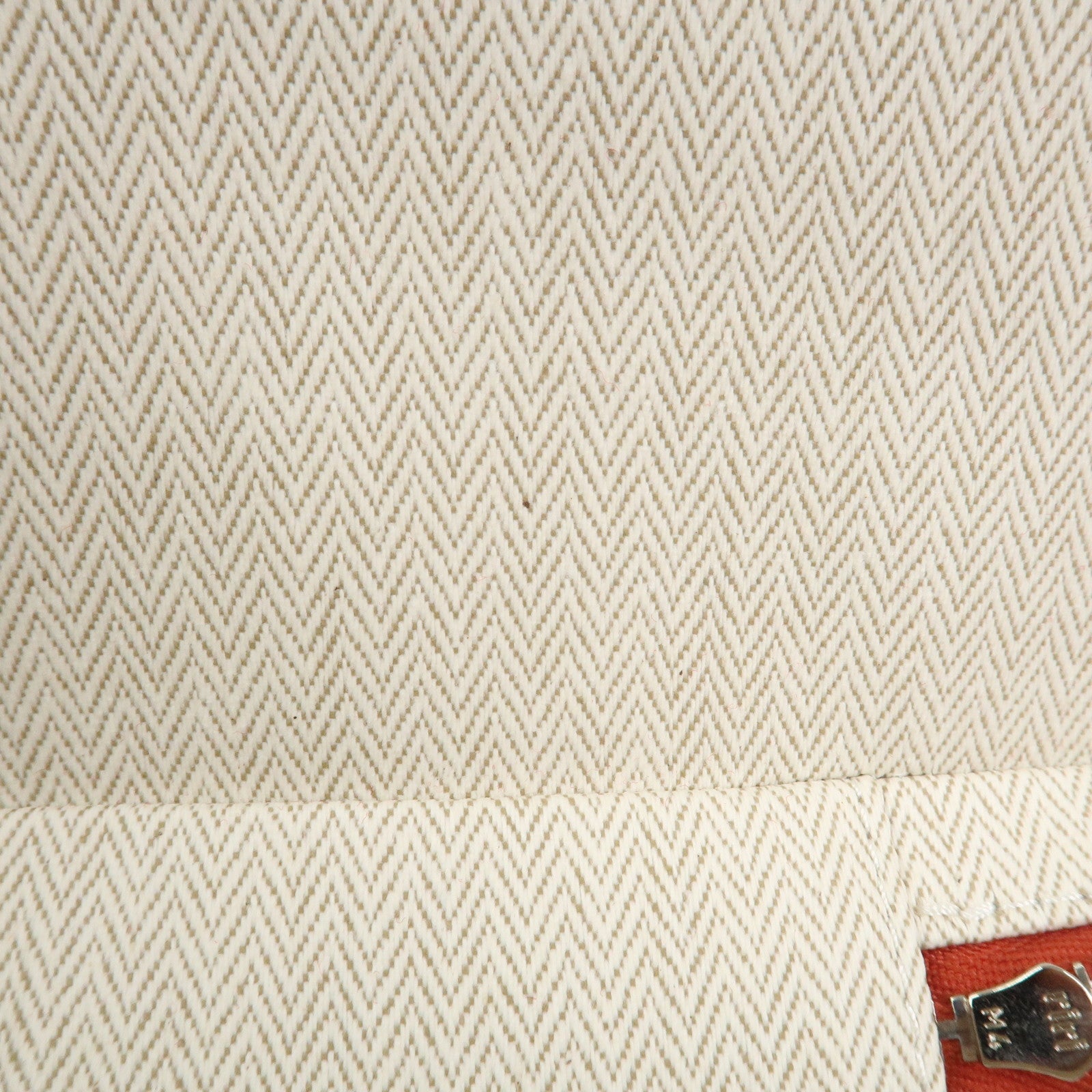 HERMES Escale Cotton100% Leather Pouch Cosmetics Pouch Vermilion