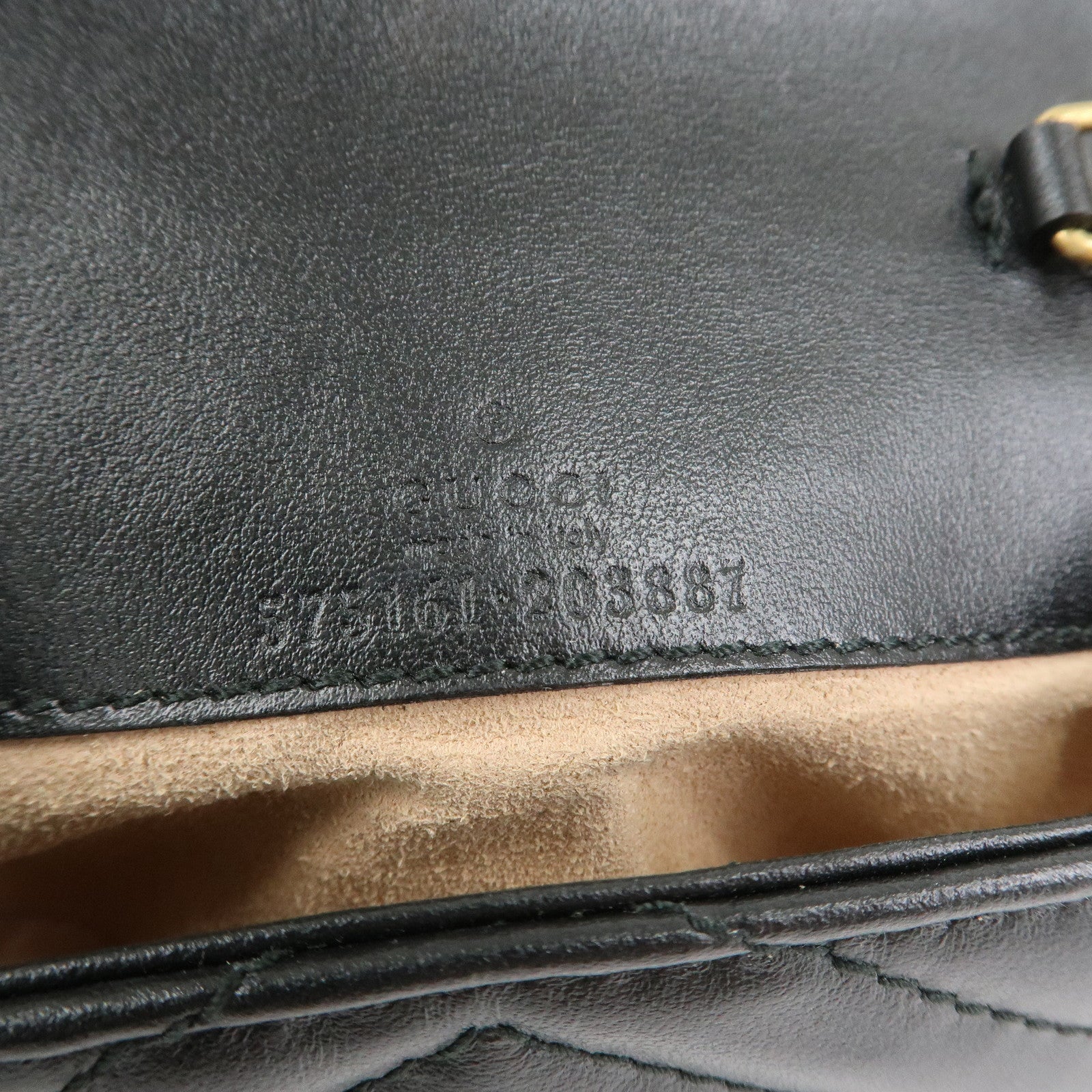 GUCCI GG Marmont Leather Chain Hand Bag Black 575161
