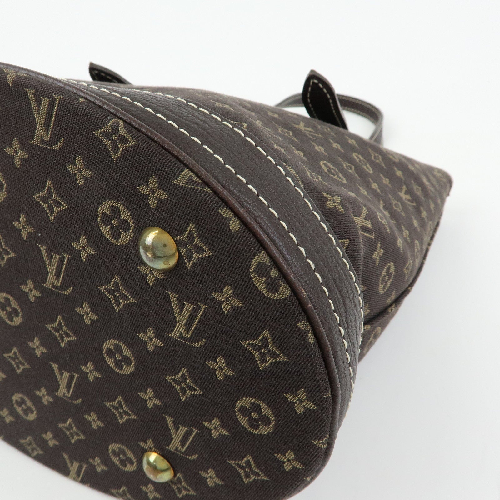 Louis Vuitton Monogram Mini Lin Bucket PM Tote Bag Ebene M95226