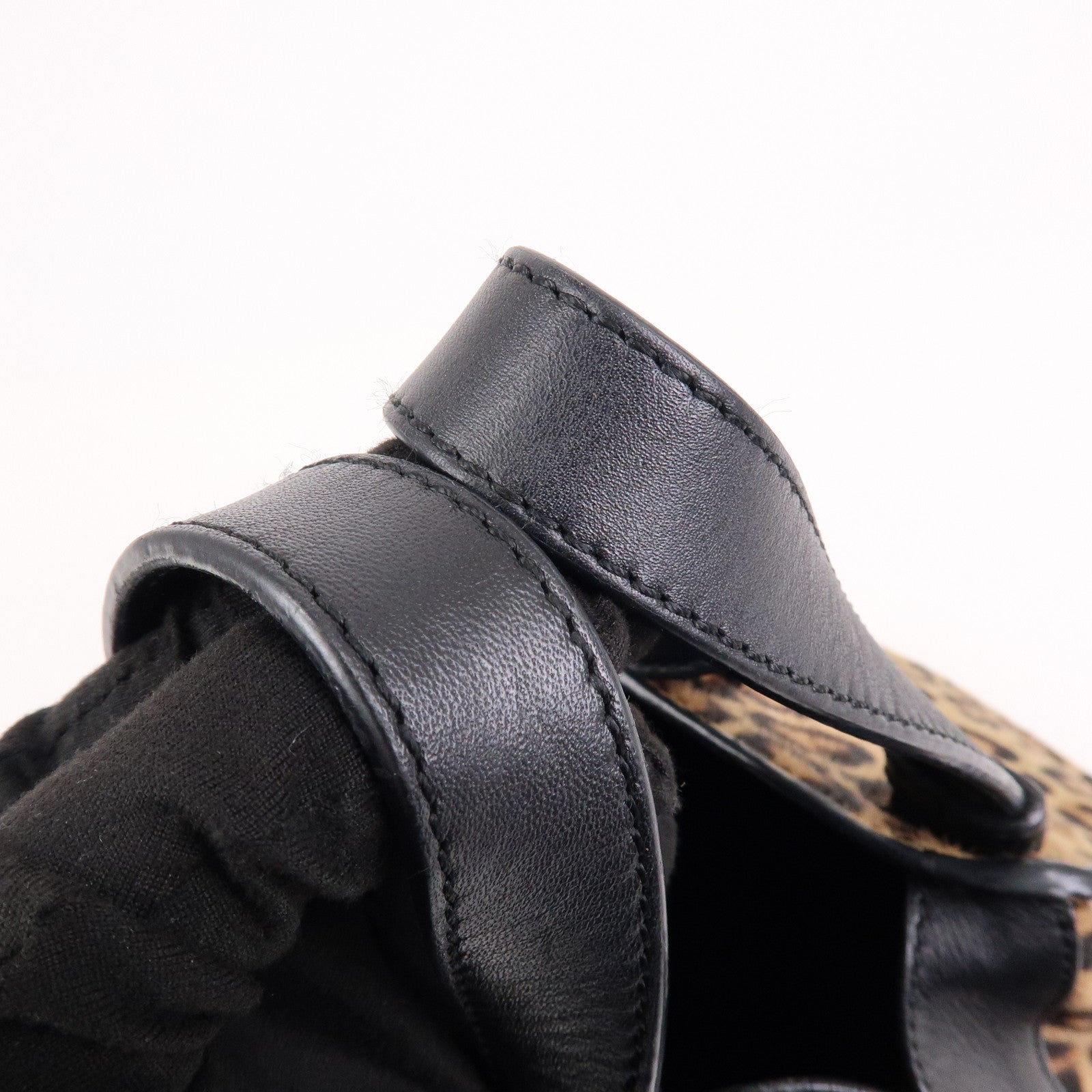 LOEWE Calfskin Hammock Small Shoulder Bag Leopard Beige Black