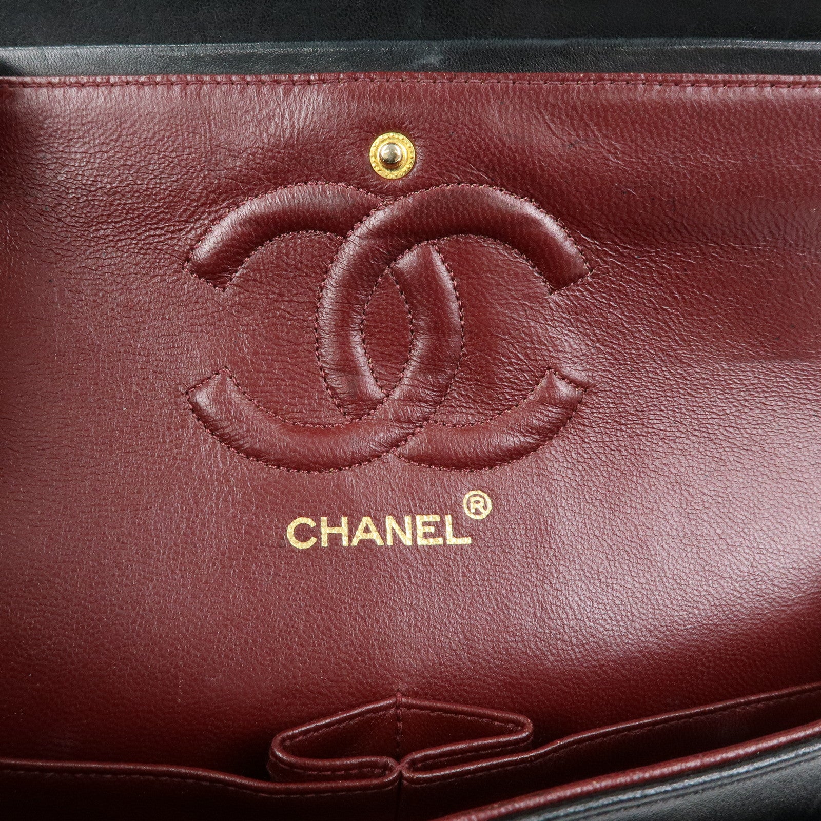 CHANEL Matelasse 25 Double Flap Chain Shoulder Bag Black A01112