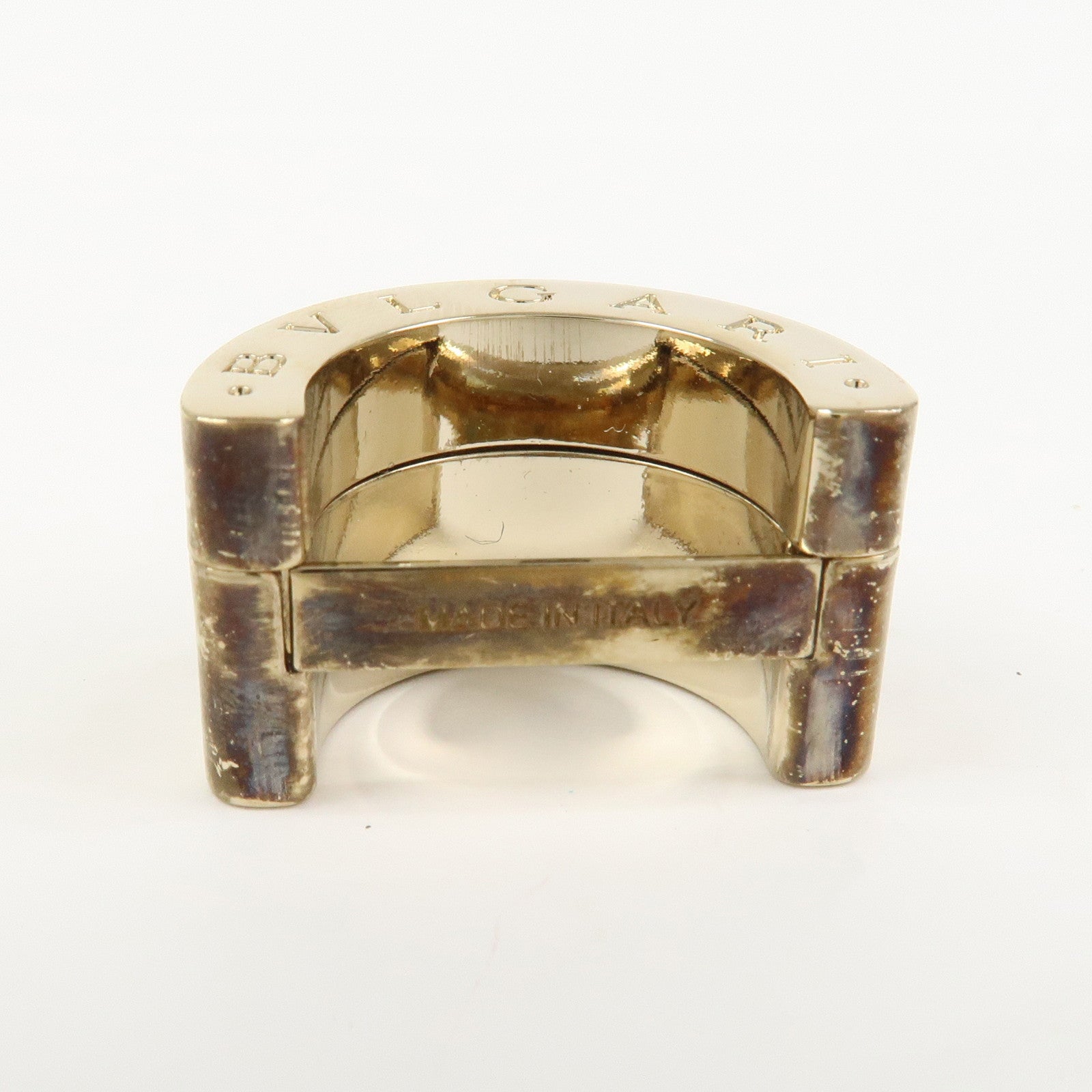 BVLGARI B-zero 1 Logo Metal Scarf Ring Gold