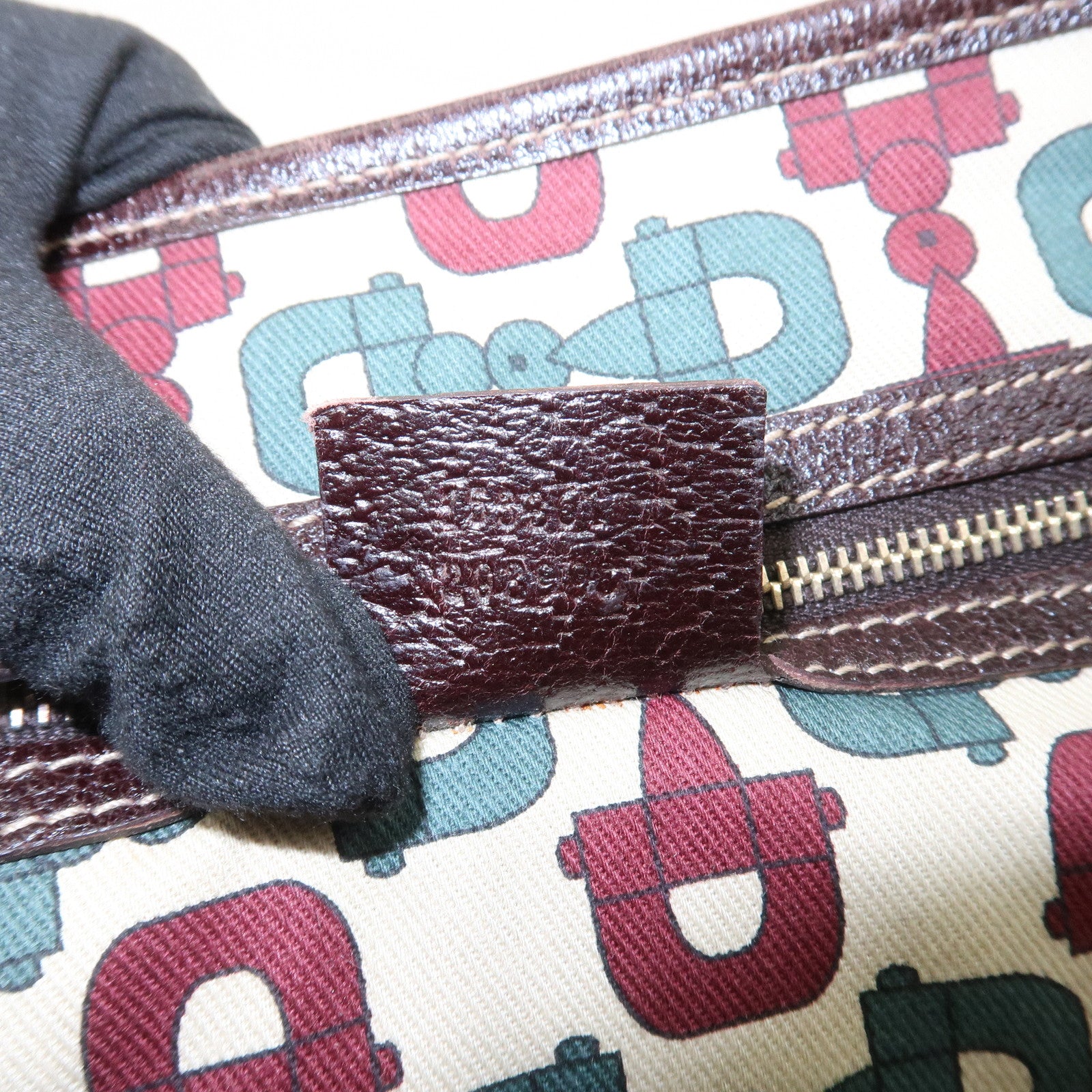 GUCCI GG Monogram Suede Leather Tote Bag Brown 153361