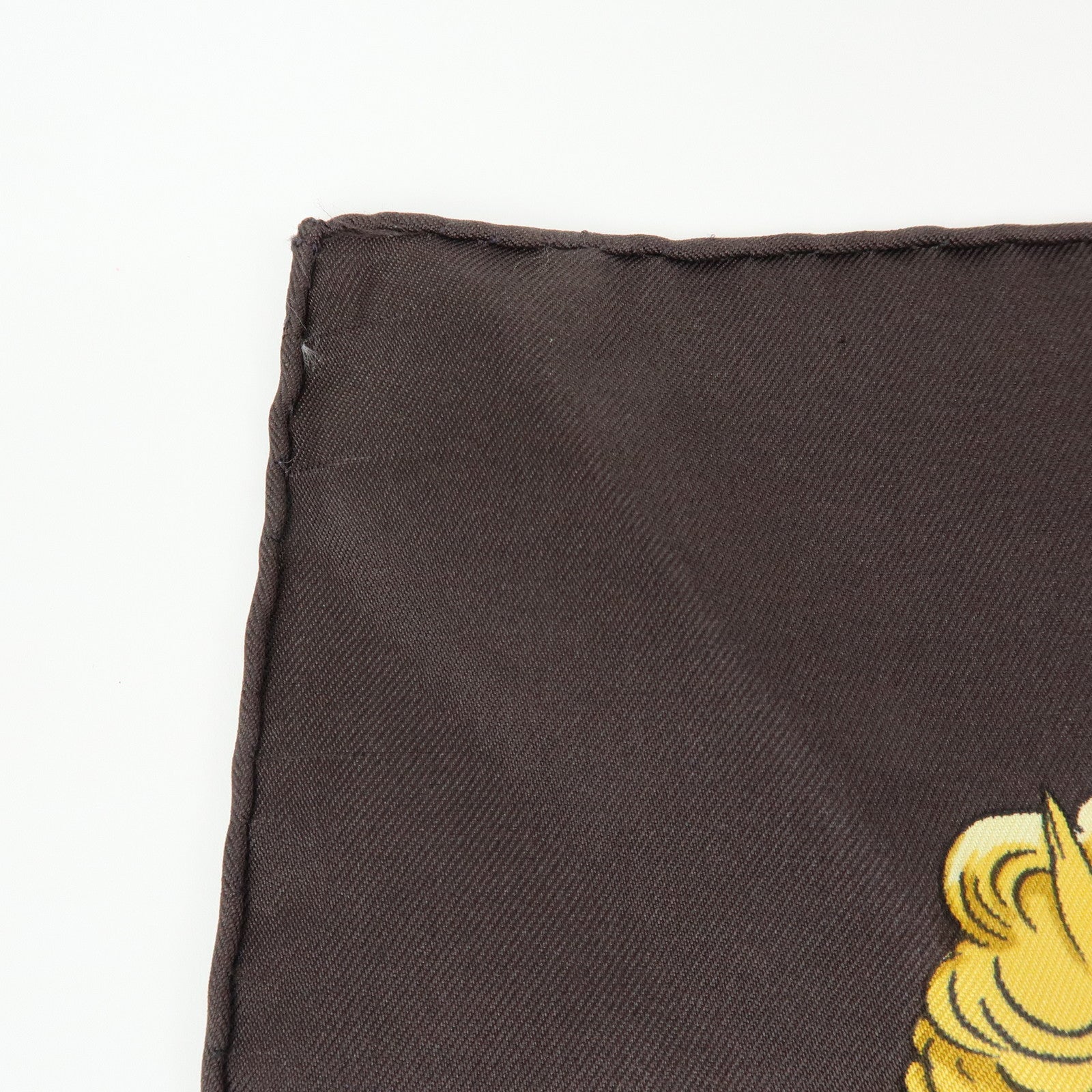HERMES Carre 90 Silk 100% Scarf LA PROMENADE DE LONGCHAMPS Brown