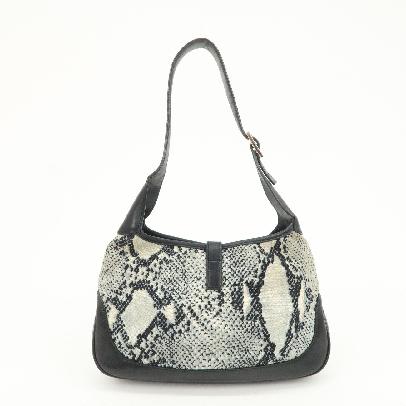 GUCCI Jackie Canvas Leather Shoulder Bag Hand Bag Black 001・9735