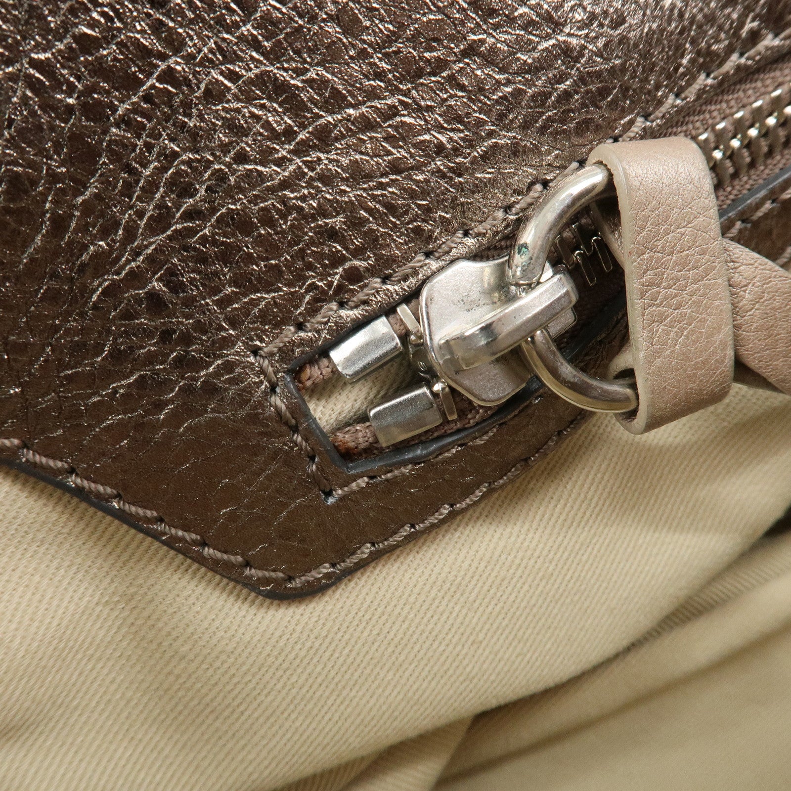 Chloe Denim Leather Shoulder Bag Crossbody Bag Indigo Blue Silver Used