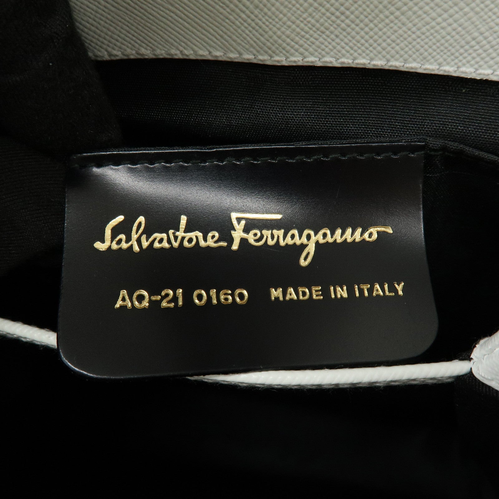 Ferragamo Gancini Leather 2Way Bag Hand Bag Shoulder Bag White