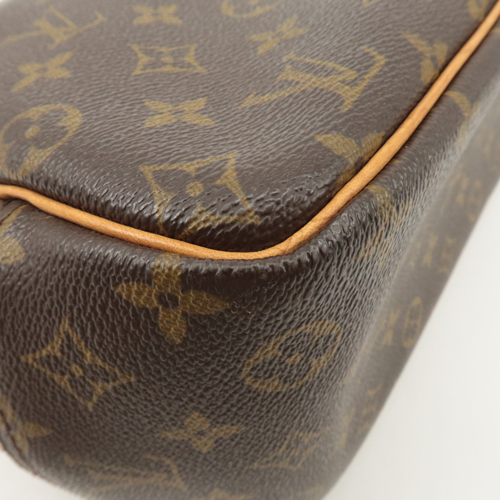 Louis Vuitton Monogram Deauville Hand Bag Brown M47270 Used