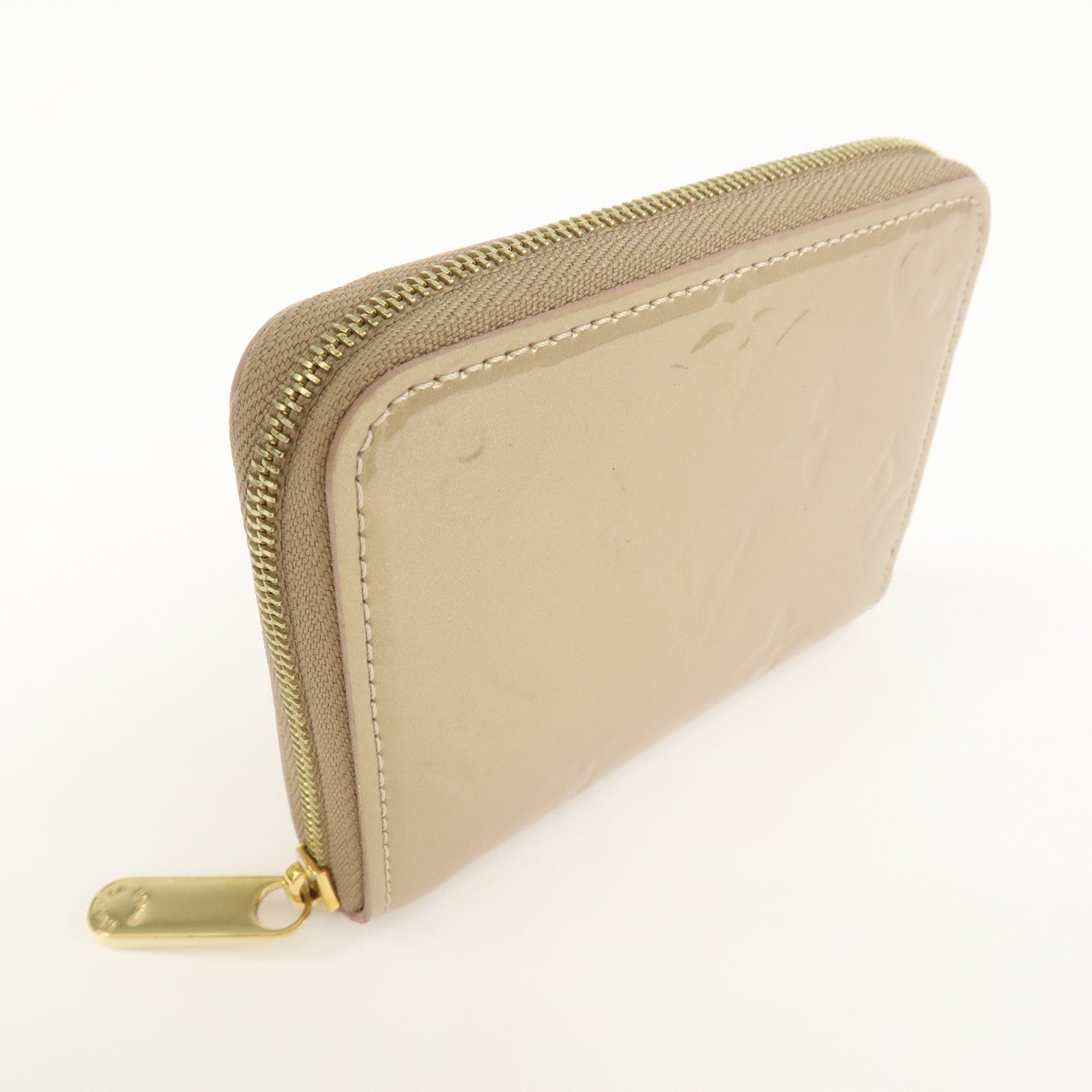 Louis Vuitton Monogram Vernis Round Zippy Coin Purse Beige M91762