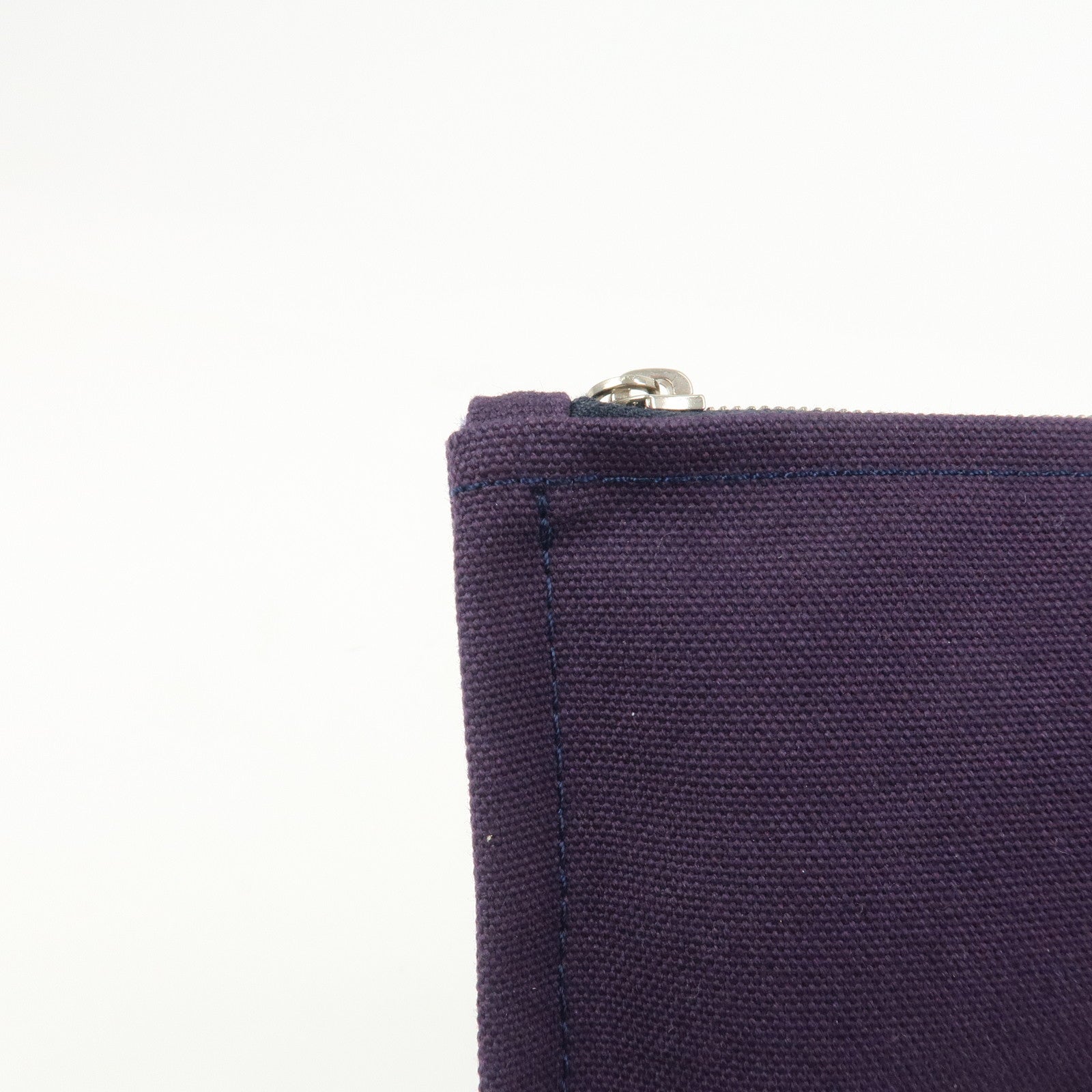 HERMES Yachting GM Canvas Flat Pouch Cosmetic Pouch Purple