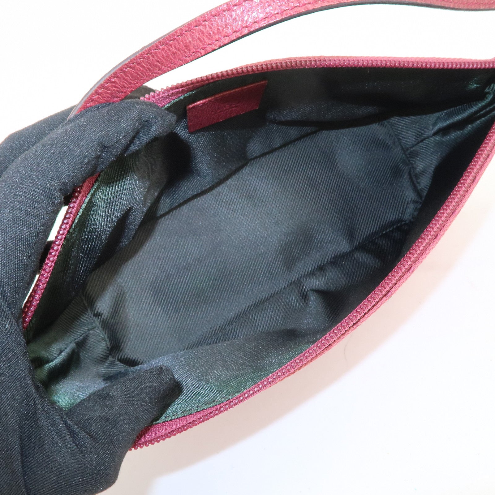 GUCCI Boat Bag GG Monogram Canvas Leather Hand Bag Pink 07198