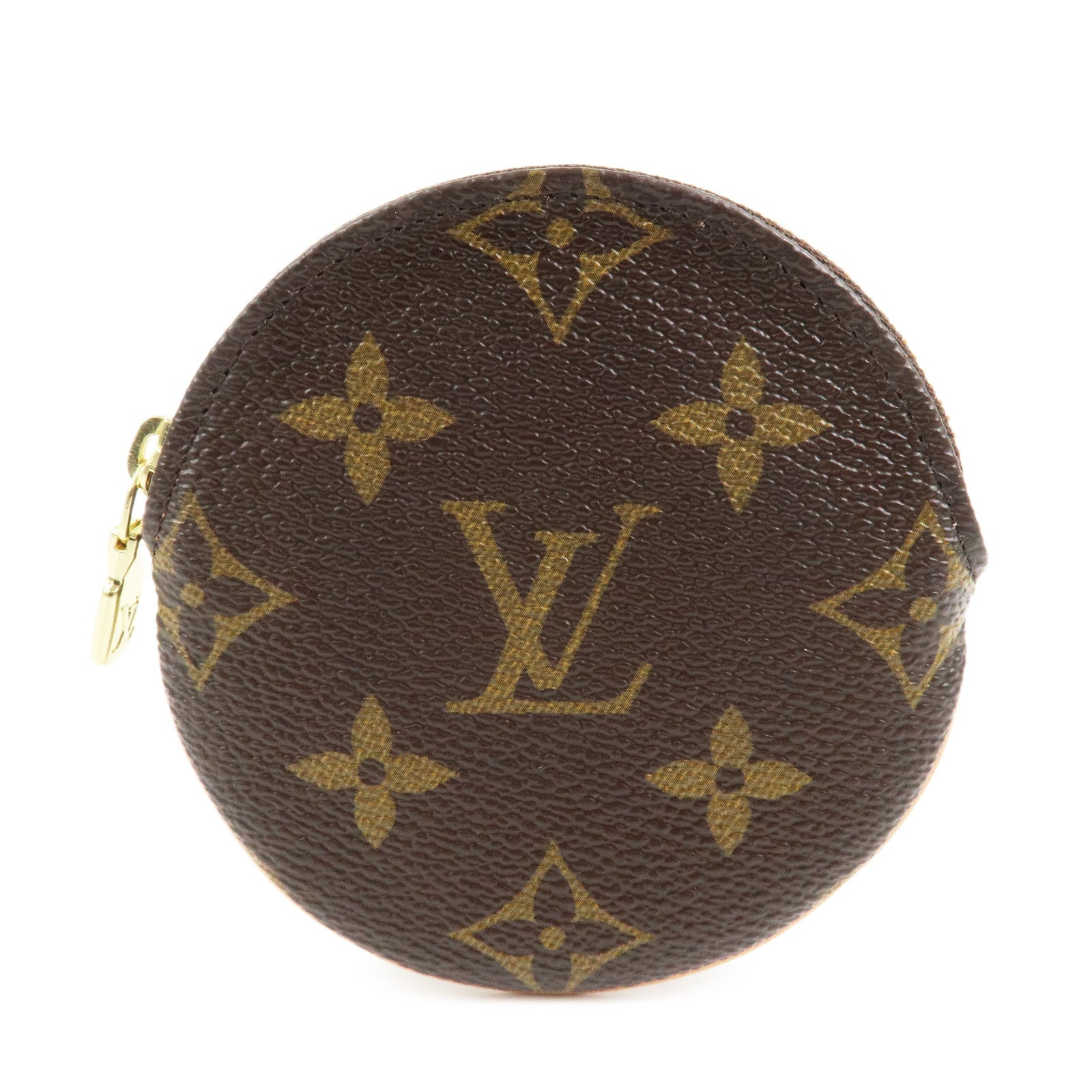 Louis Vuitton Monogram Porte Monnaie Rond Coin Case Brown M61926
