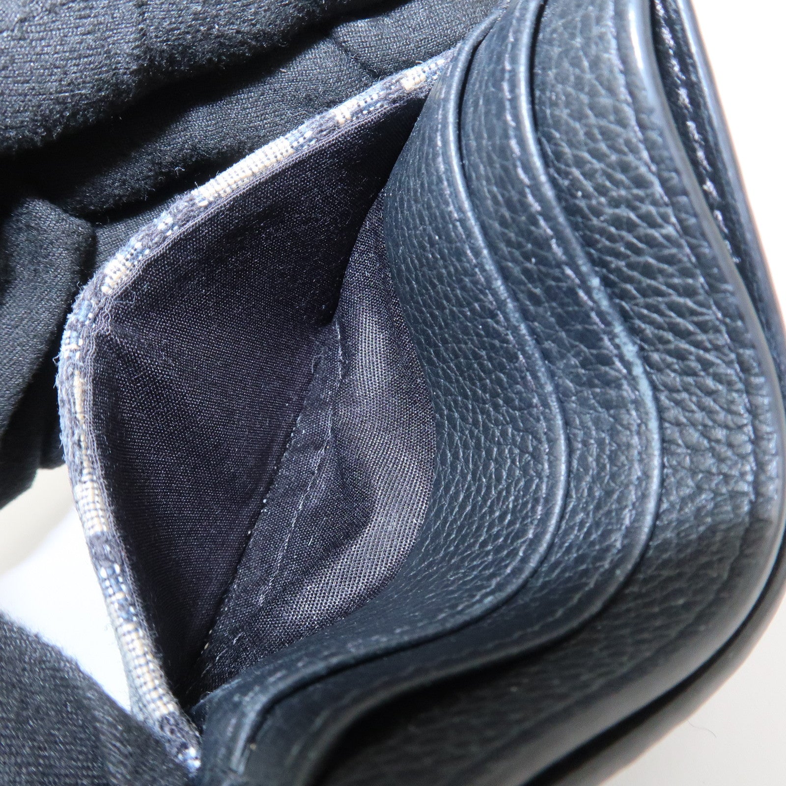 Christian Dior Trotter Jacguard Canvas Leather Card Case Navy