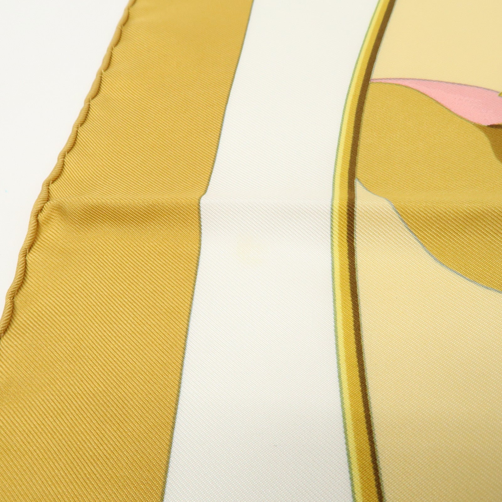 HERMES Carre 90 Silk 100% Scarf Plaza de Toros Bullring Gold Beige