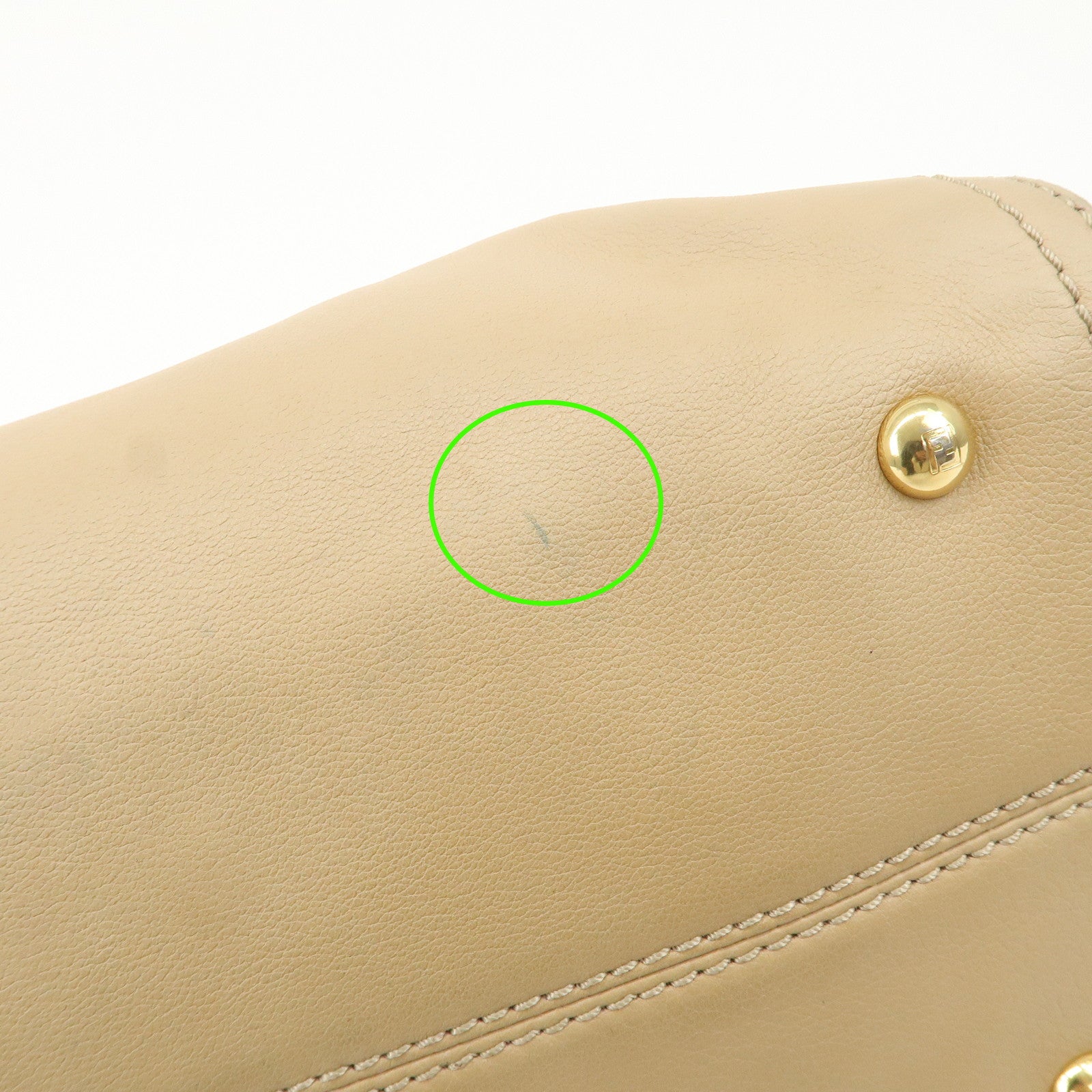 FENDI Chameleon Leather Enamel 2WAY Bag Beige Bordeaux 8BL114