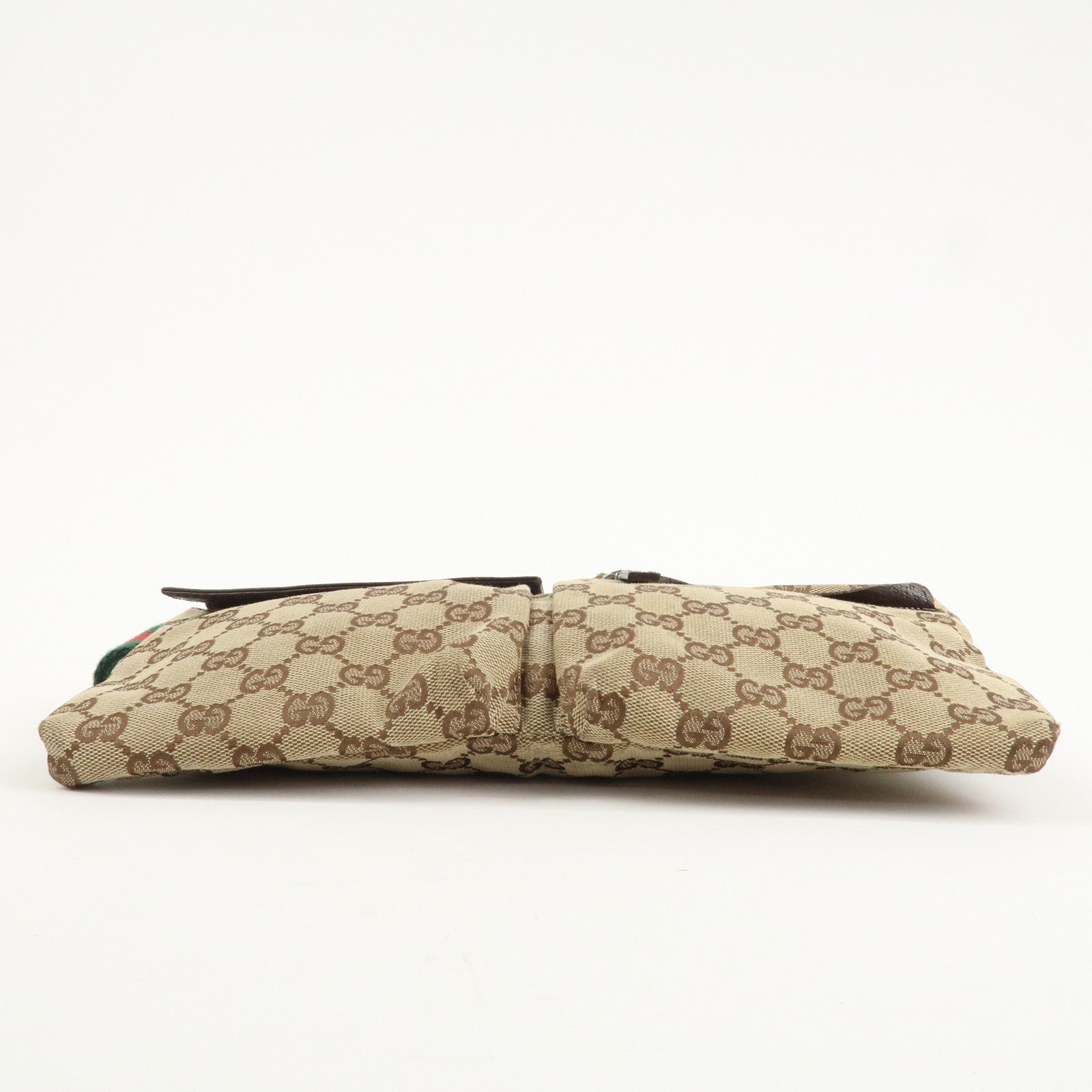 GUCCI GG Canvas Leather Waist Bag Crossbody Bag Beige Brown 28566 Used