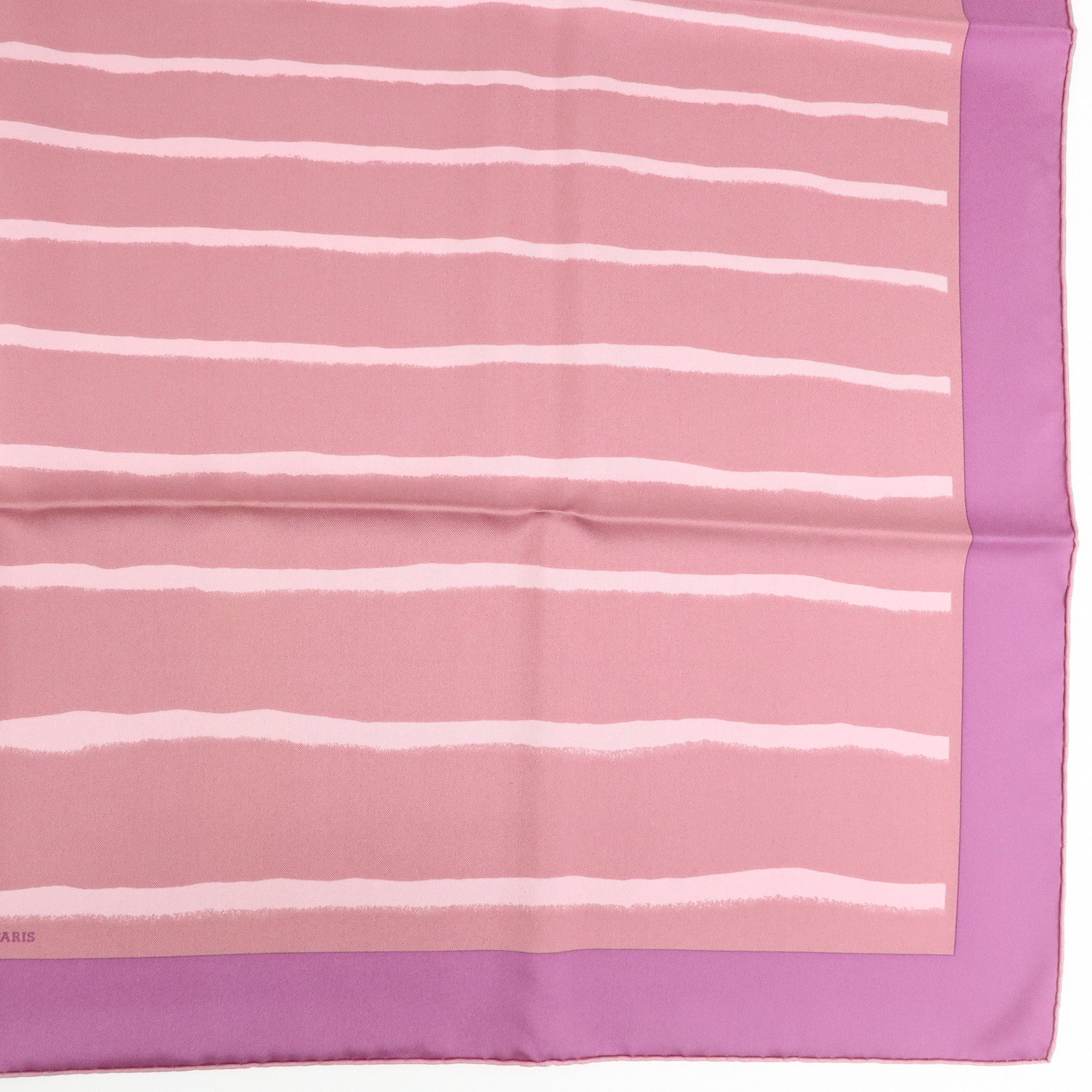 HERMES Carre 90 Silk 100% Striped Scarf Purple