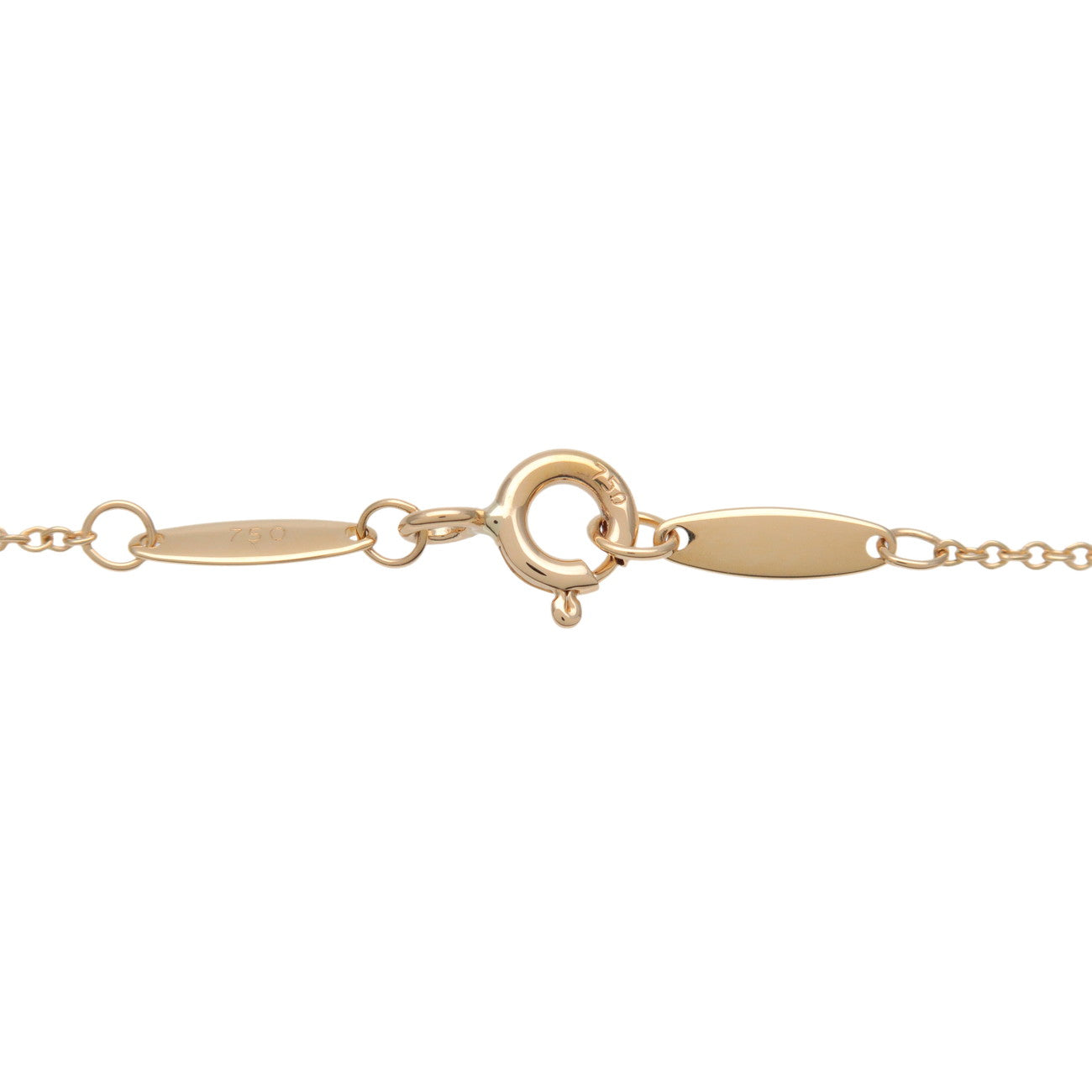 Tiffany & Co By The Yard 1P Diamond Necklace K18 750YG Yellow Gold