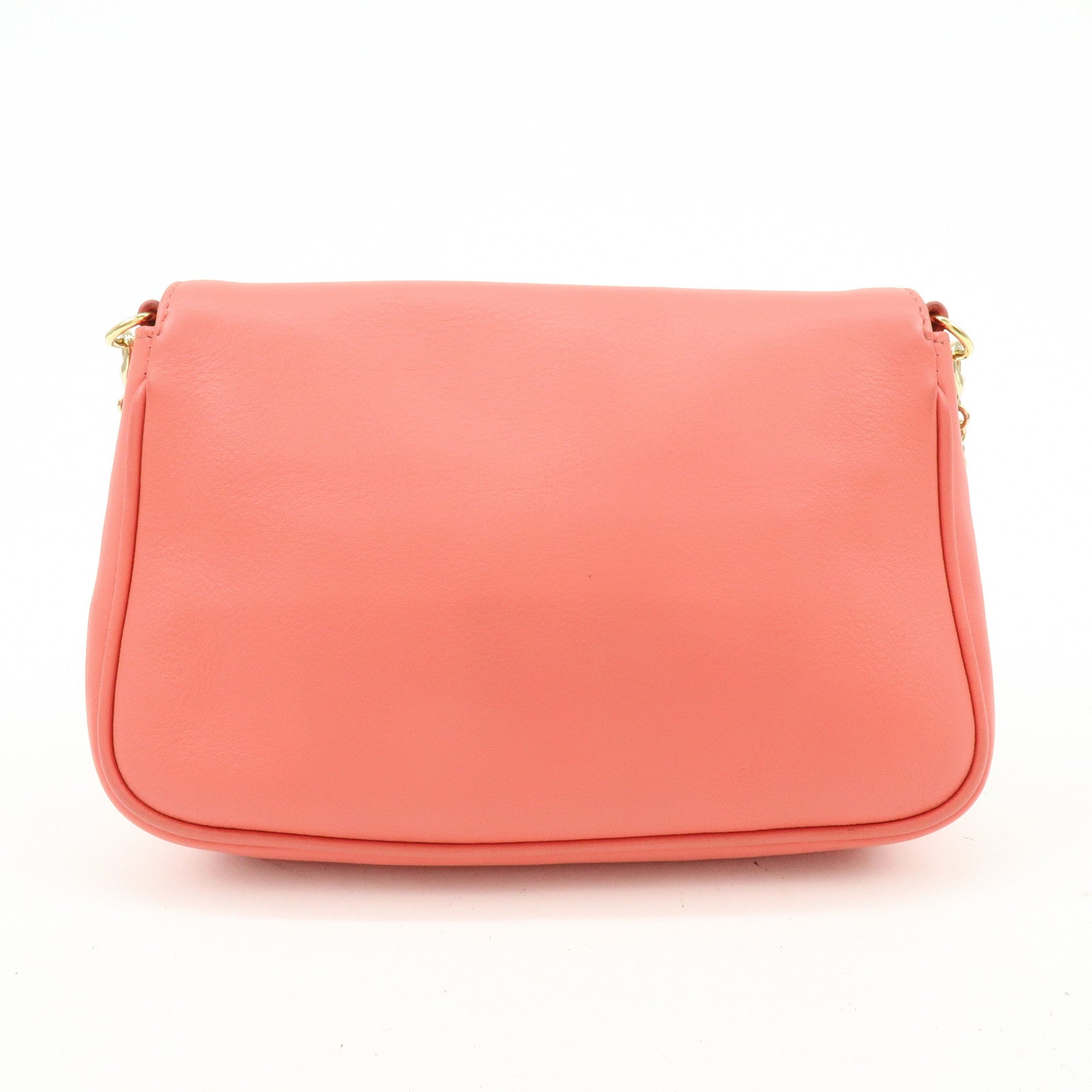 FENDI Leather Chain Shoulder Bag Purse Crossbody Bag Pink 8M0276