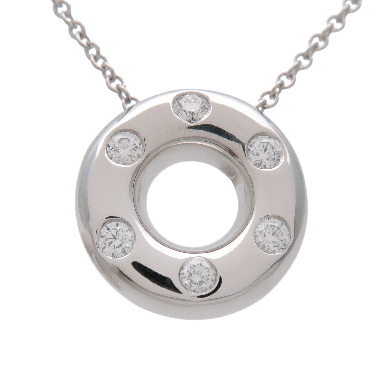 Tiffany & Co Dots Circle 6P Diamond Necklace PT950 Platinum
