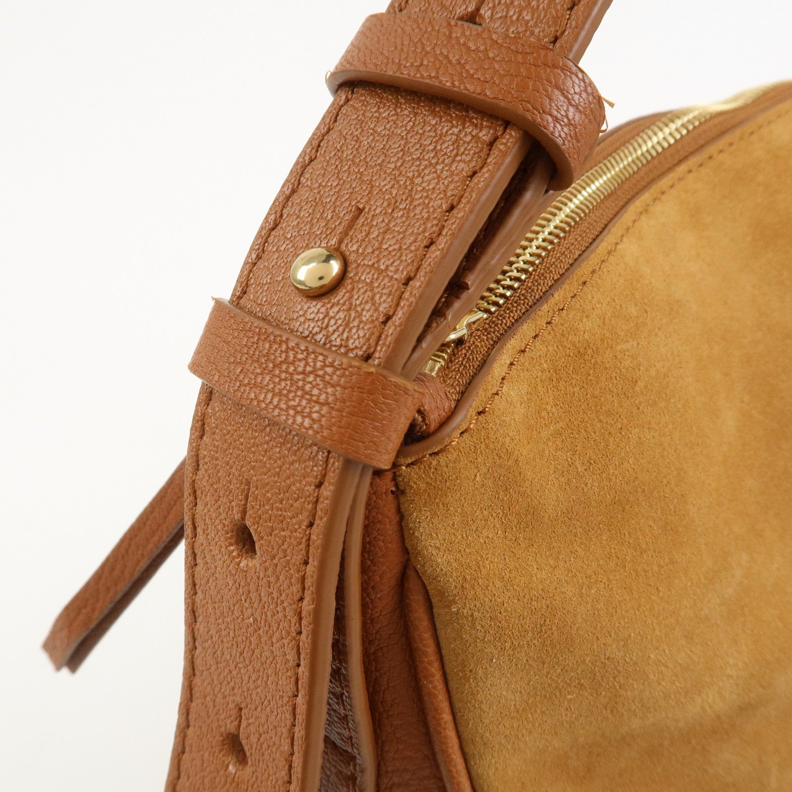 Chloe See By Chloe Hana Suede Leather Shoulder Crossbody Bag Brown