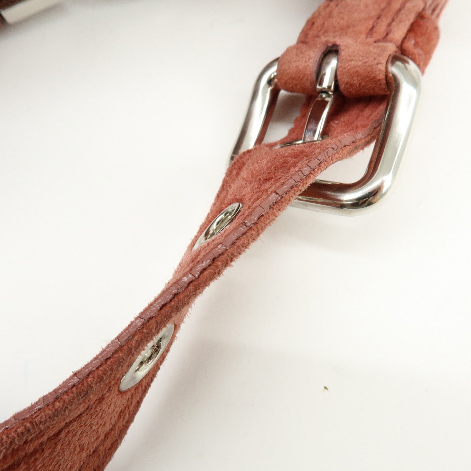 PRADA Suede Boston Bag Hand Bag Pink BR2630