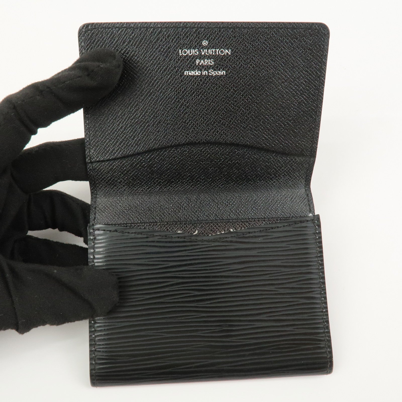 Louis Vuitton Epi Enveloppe Carte de Visite Card Case Noir M56582