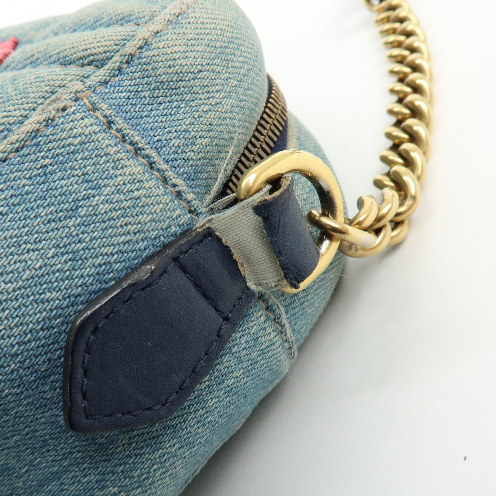 GUCCI GG Marmont Flower Embroidery Leather Shoulder Bag 447632