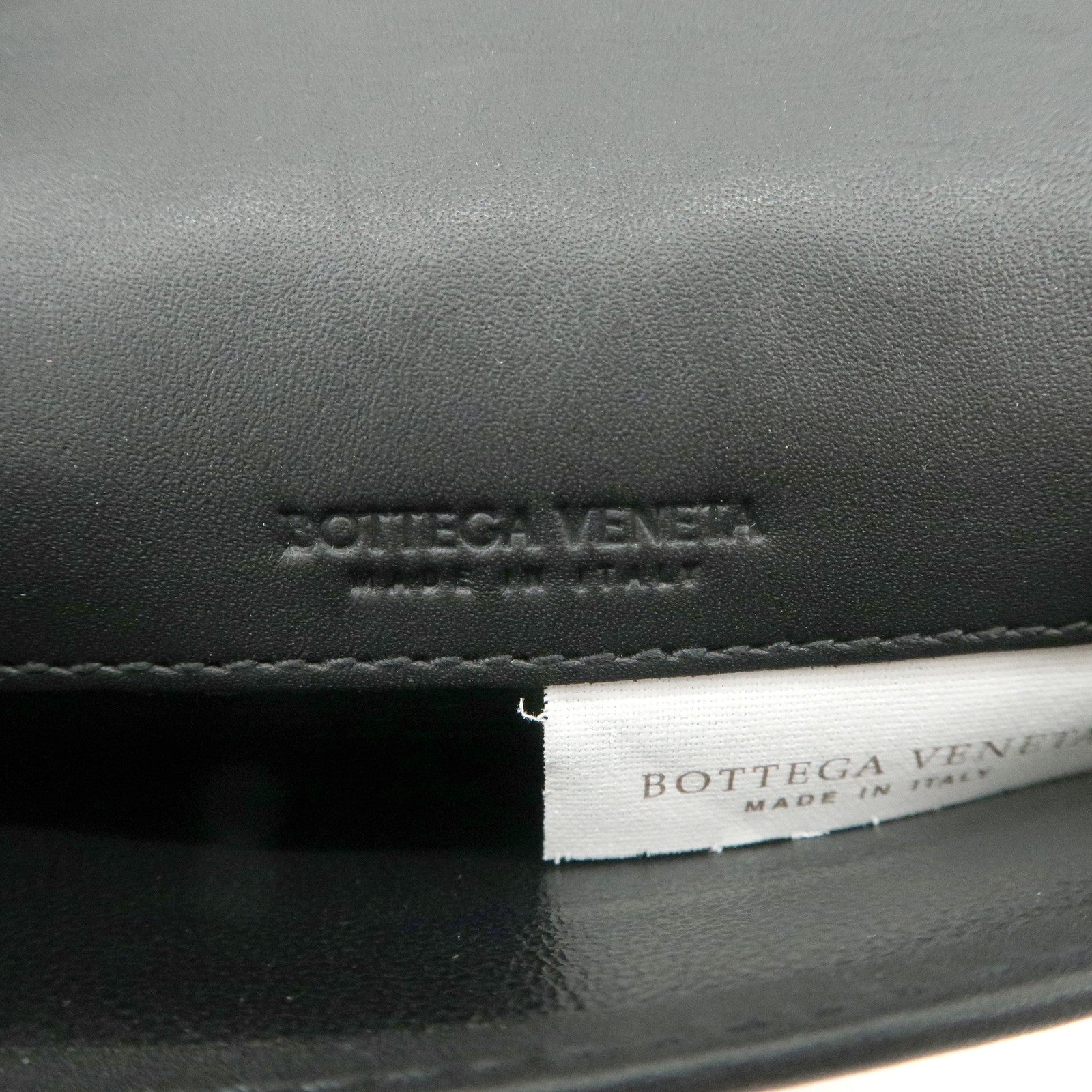 BOTTEGA VENETA Intrecciato Leather Card Case Card Holder Black