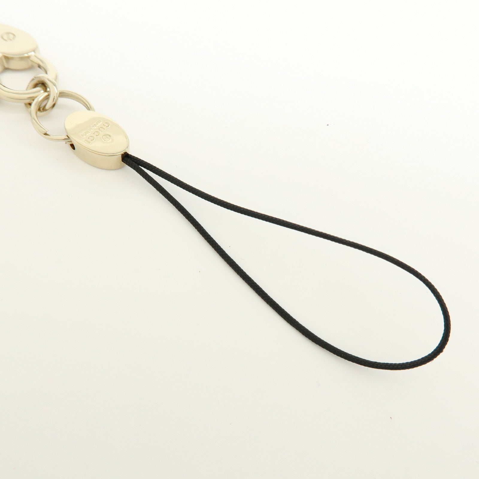 GUCCI Set of 2 Metal Bag Charm Key Chain Green Gold 138248