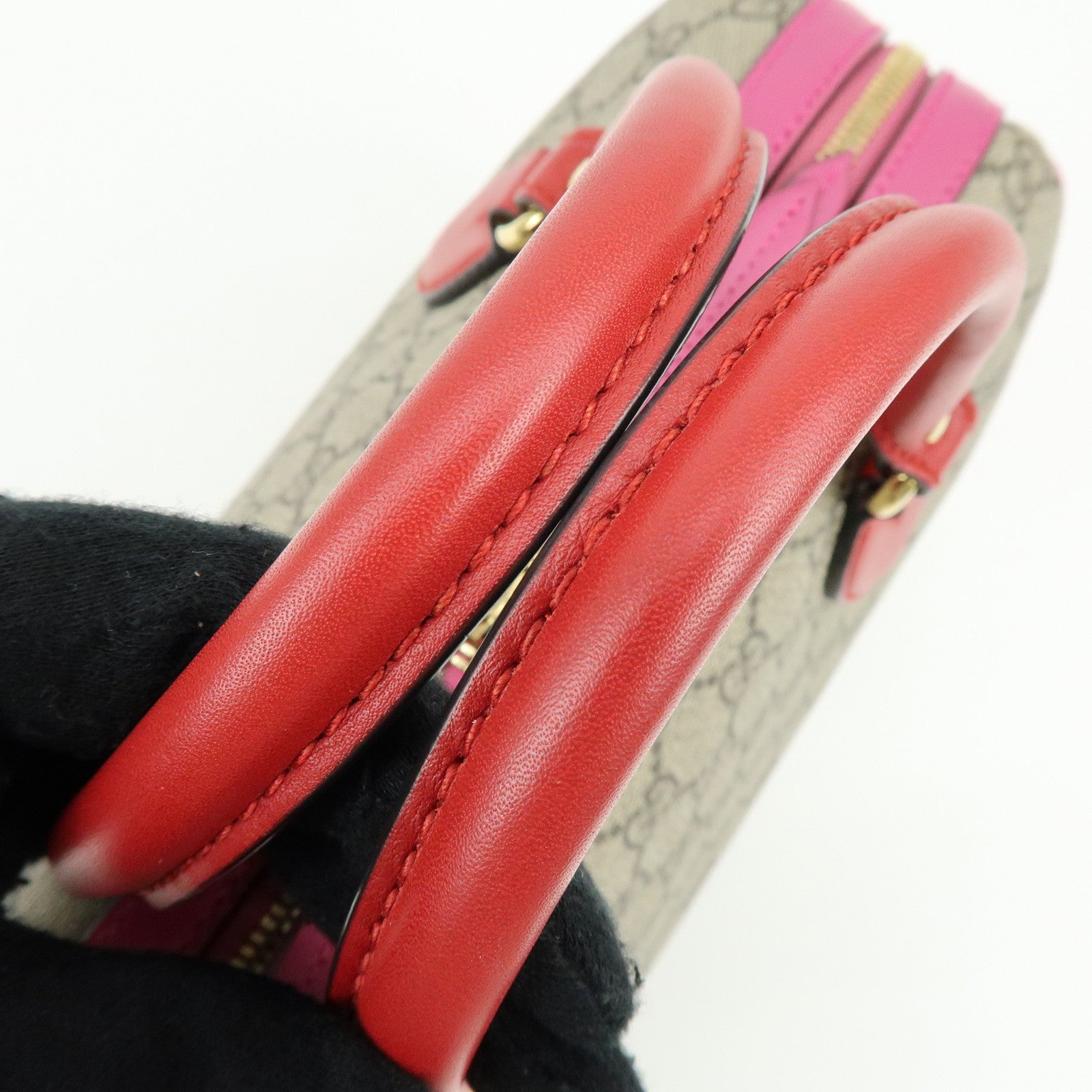GUCCI GG Supreme Leather 2WAY Shoulder Bag Beige Red Pink 409529